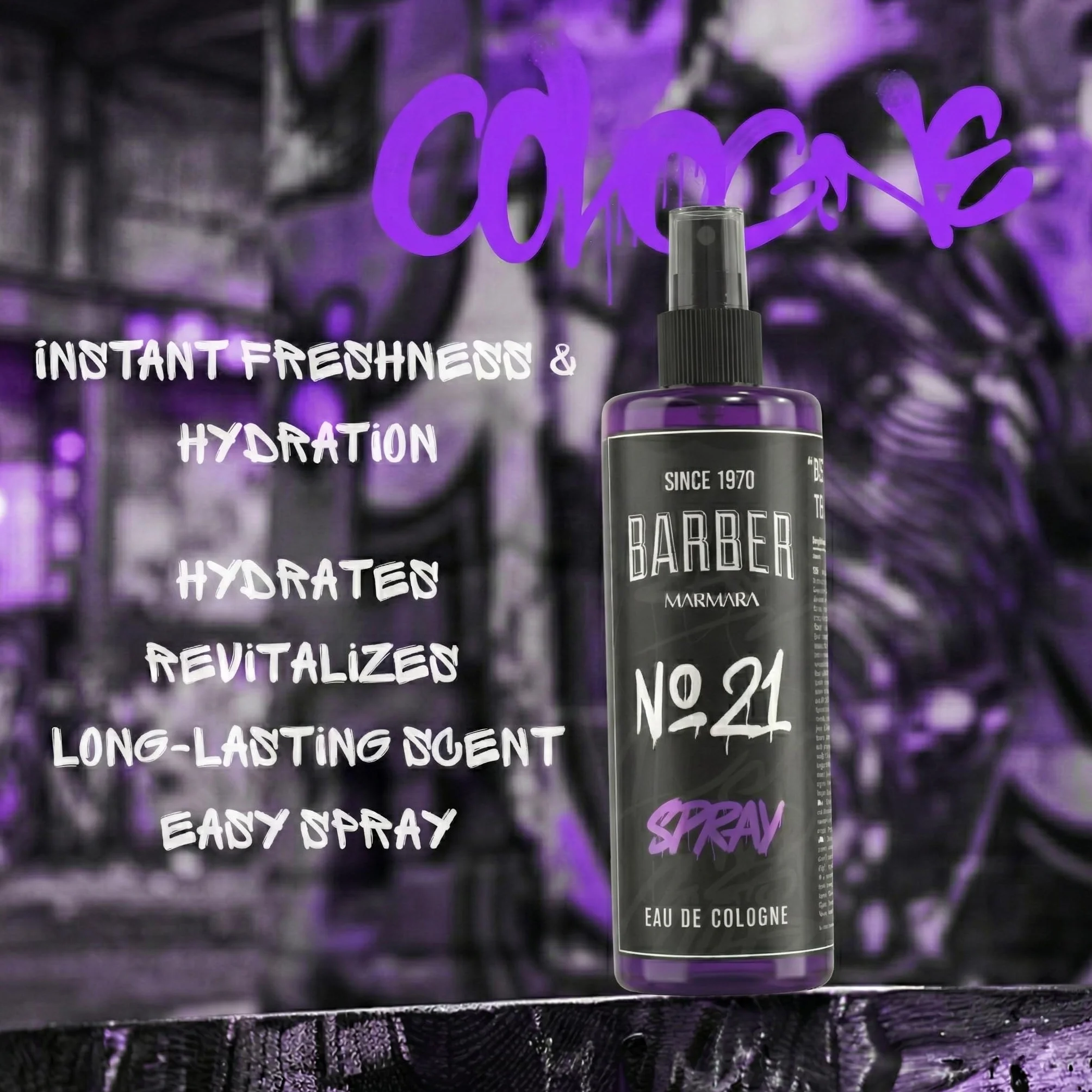Barber Marmara No.21 Woda toaletowa dla mężczyzn, turecki spray po goleniu, zapach ambrowy, drzewny, długo utrzymujący się, 400ml