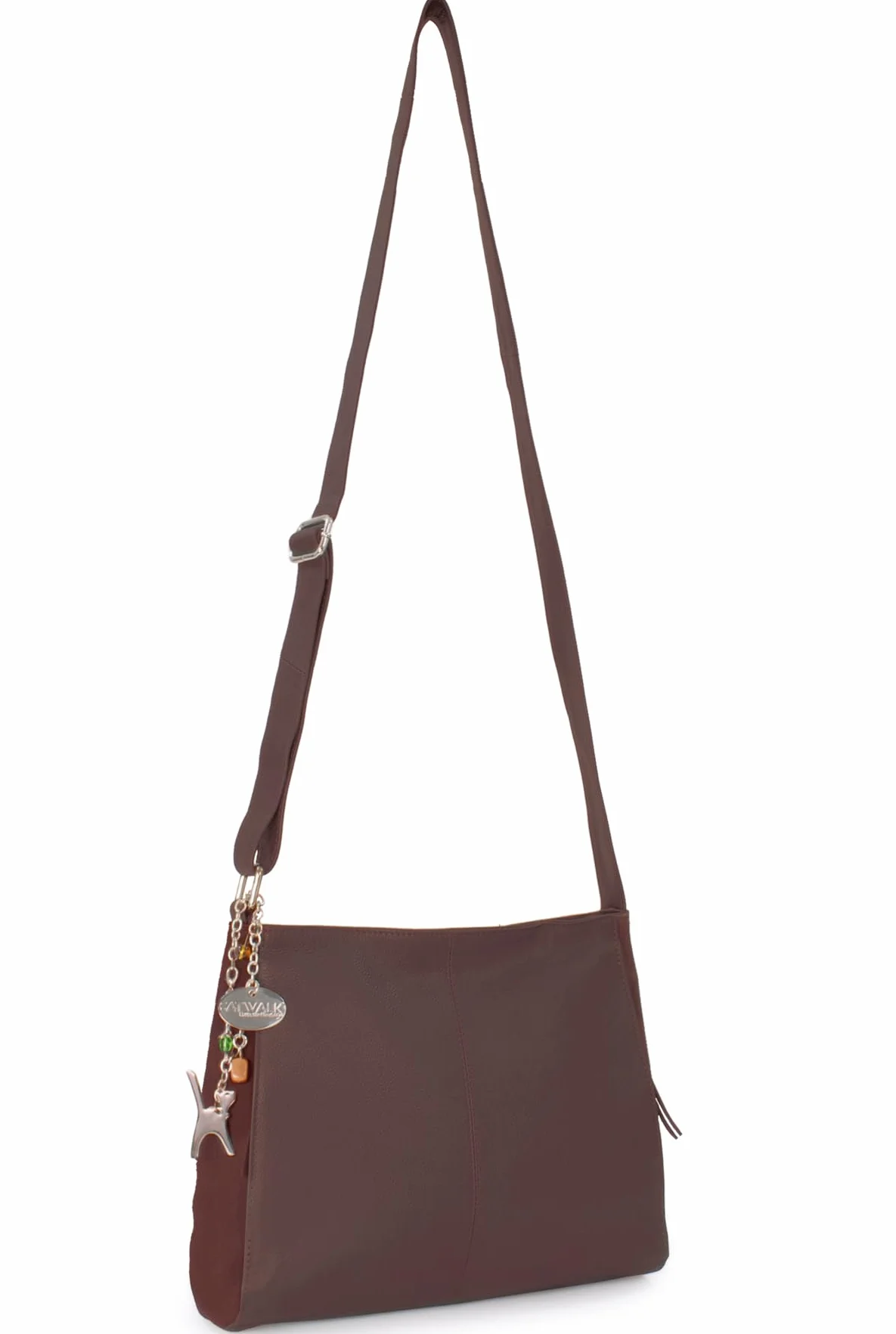 Catwalk Collection Handbags - Torebka Crossbody dla Kobiet - Damska Średnia Torba na Ramię - Regulowany Pasek - Skóra i Zamsz - Charlotte