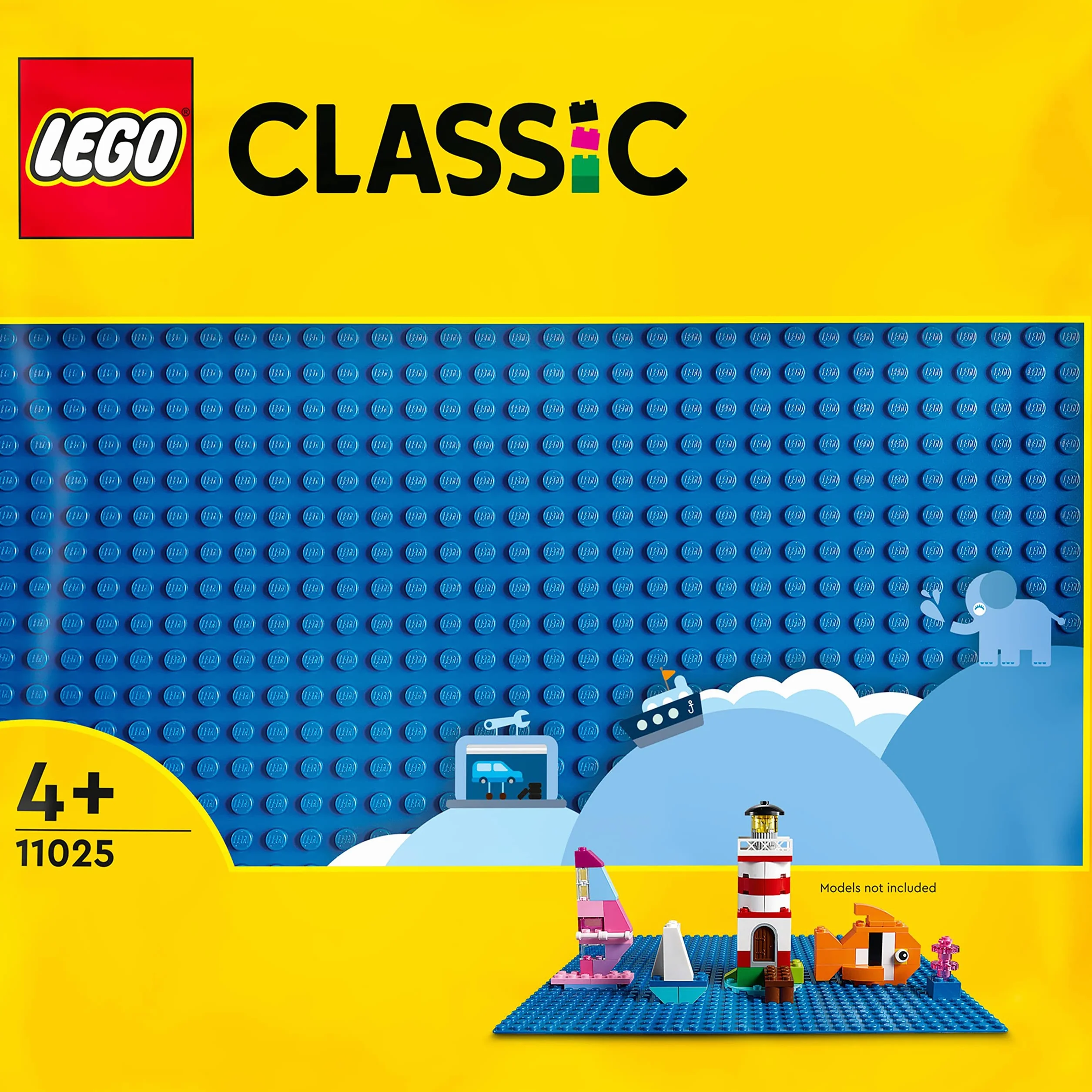 LEGO 11025 Classic Niebieska Płytka Konstrukcyjna pod Klocki, Pomysł na Prezent na Urodziny dla Chłopców i Dziewczynek od 4 lat