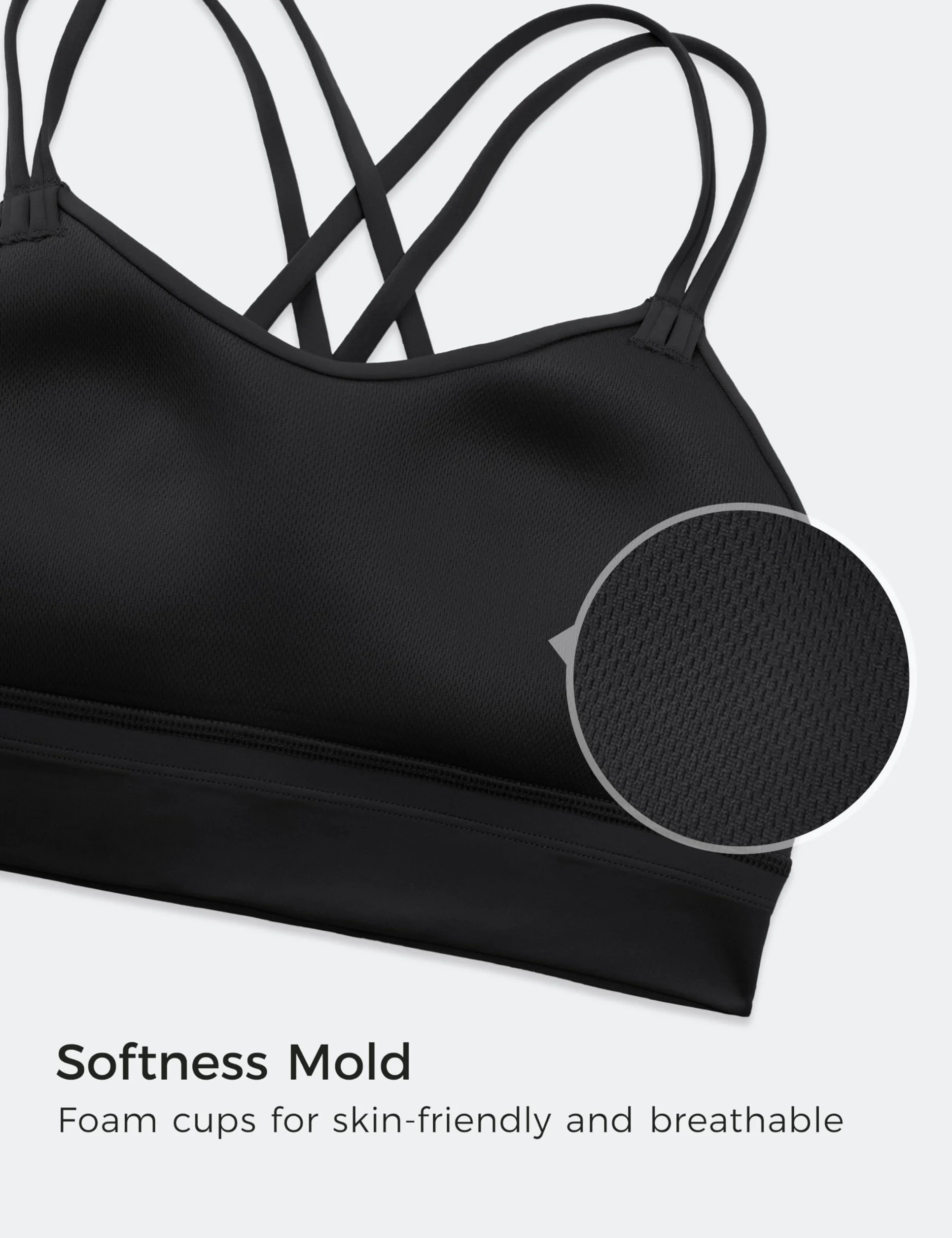 CRZ YOGA Biustonosz sportowy Butterluxe Strappy Longline Softness Mold Womens - z podwójnymi ramiączkami spaghetti do ćwiczeń i jogi krótki top sportowy