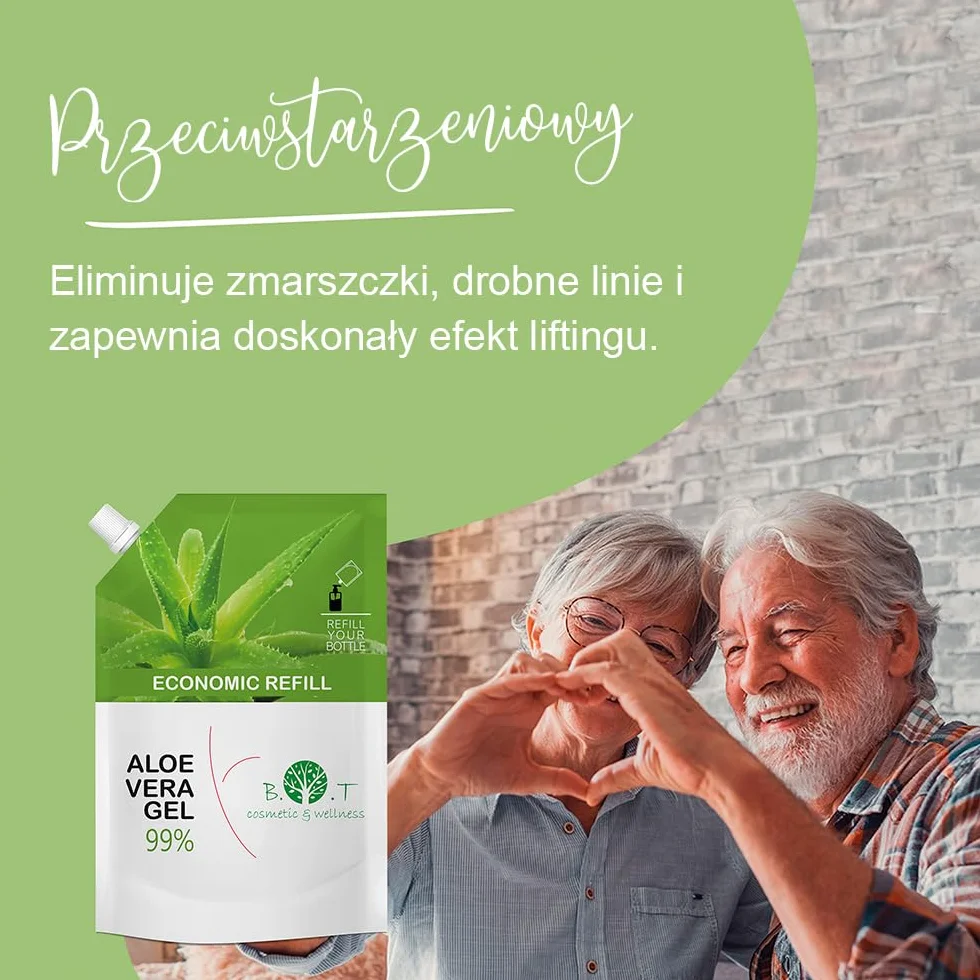 B.O.T. Cosmetics & Wellness - 99% Naturalny Aloe Vera Żel 250ml | Z Alg Ekstraktem | Nawilża, Oczyszcza Skórę | Idealny dla Poparzeń Słonecznych