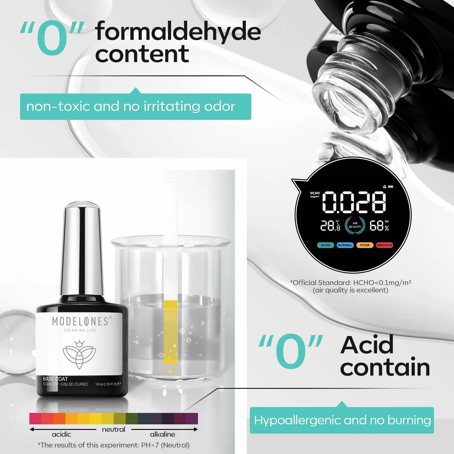 Modelones Base i Top Coat Zestaw z Podkładem do Paznokci Żelowych, Odwadniacz 10 ml