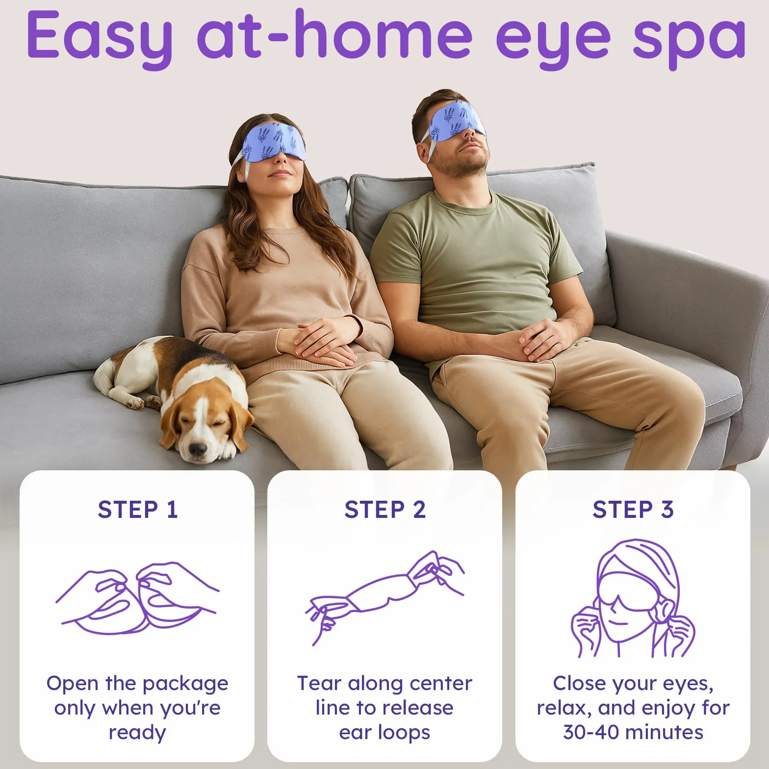 16 sztuk samonagrzewających się lawendowych masek na oczy, Steam Eye Mask przeciwko suchości, opuchliznom i zmęczeniu oczu – jednorazowy kompres cieplny do snu i podróży, ciepła maska płatki pod oczy