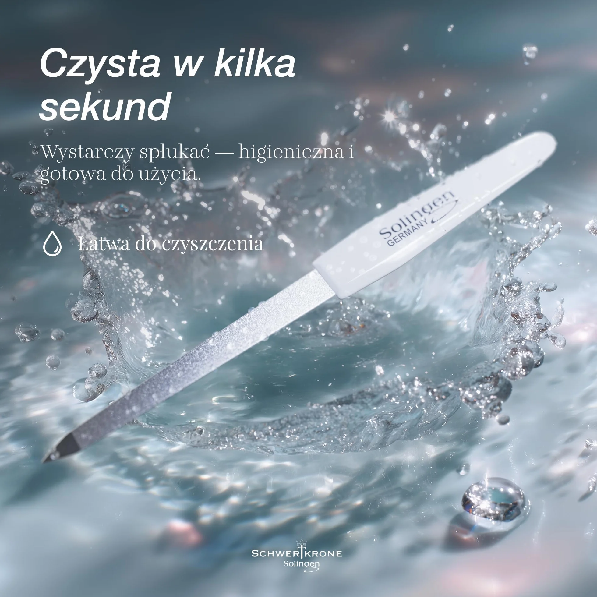 SCHWERTKRONE ® Zestaw 4 pilników do paznokci szafirowych [Made in Solingen – Germany] – pilniki do paznokci naturalne – pilniki do paznokci – do manicure i pedicure – drobne i grube, w 4 rozmiarach