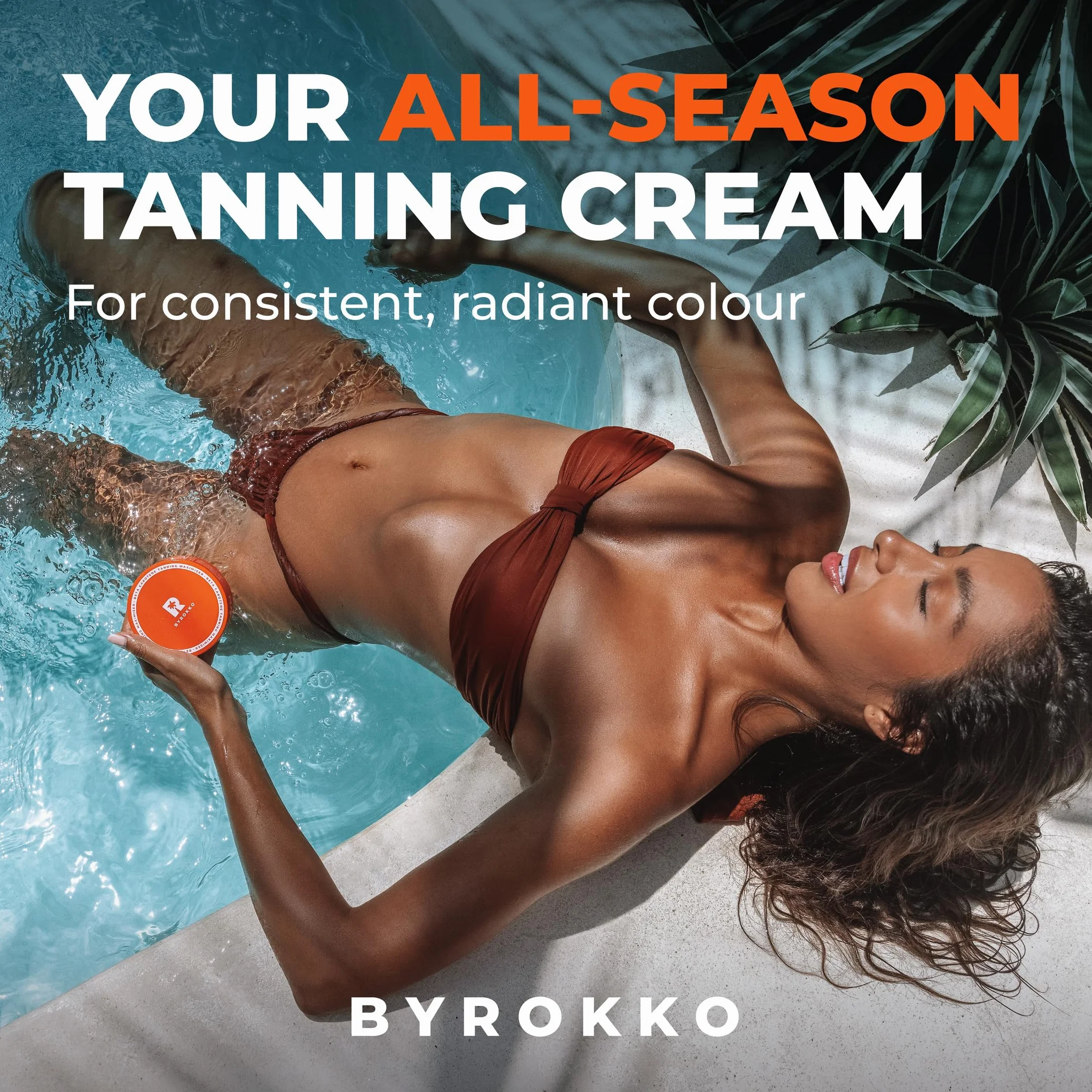 BYROKKO Shine Brown beta-karoten przyspieszacz opalania, naturalny krem do opalania, skuteczny w leżakach i słońcu na świeżym powietrzu, długotrwała formuła nawilżająca z naturalnymi olejkami, 200 ml