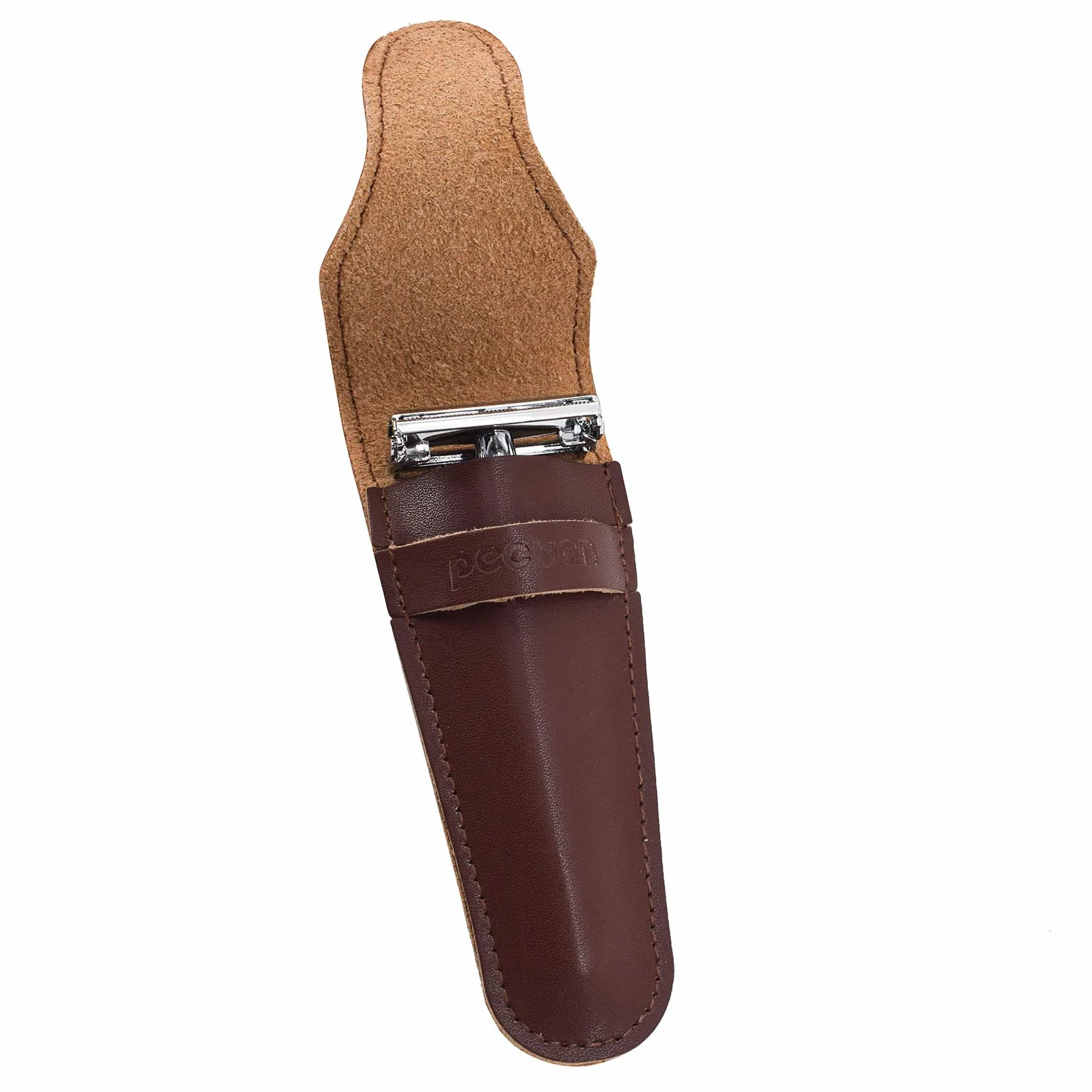 Oryginalna skórzana osłona ochronna na brzytwę ze skóry / Travel Case for Any Safety Razors - Brown Razor Case Keeps Your Double Edge Razor Blade Safe..., brązowy, modny;