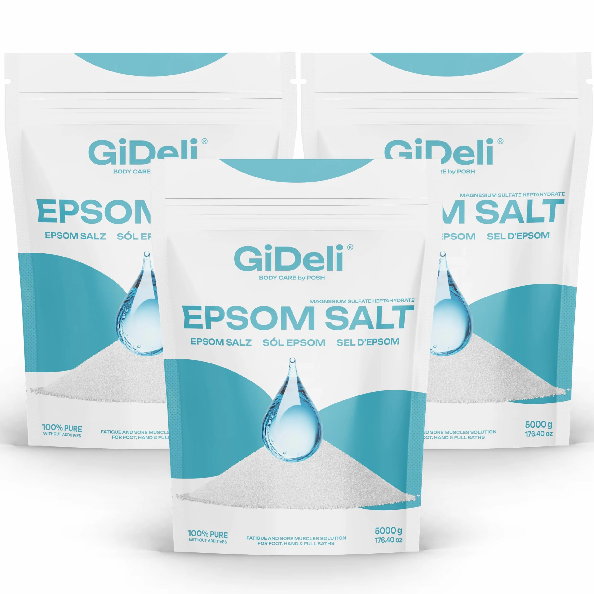 GiDeli Epsom sól do kąpieli Epsom Sól epsom siarczan magnezu gorzka sól siarczan magnezu czysty siedmiowodny, jakość farmaceutyczna. (15 kg)