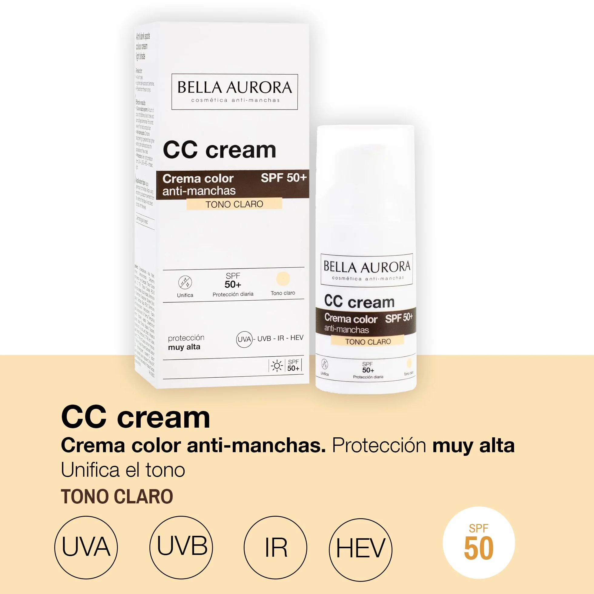 Bella Aurora CC Cream Anti-Manchas Tono Claro SPF50+ 30 ml Krem Do Twarzy