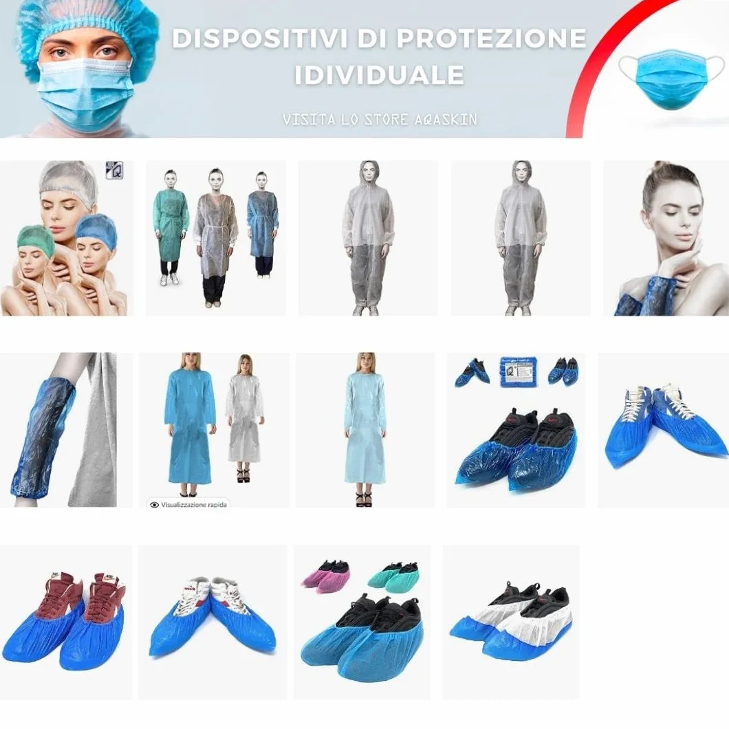 Odporne Jednorazowe Ochraniacze na Buty 200 szt. (3,2 g.), Obuwie Jednorazowe w CPE - PPE Środki Ochrony Indywidualnej - Sprzątanie Domu - Ogrodnictwo - Kolor NIEBIESKI. Jeden Rozmiar Niebieski