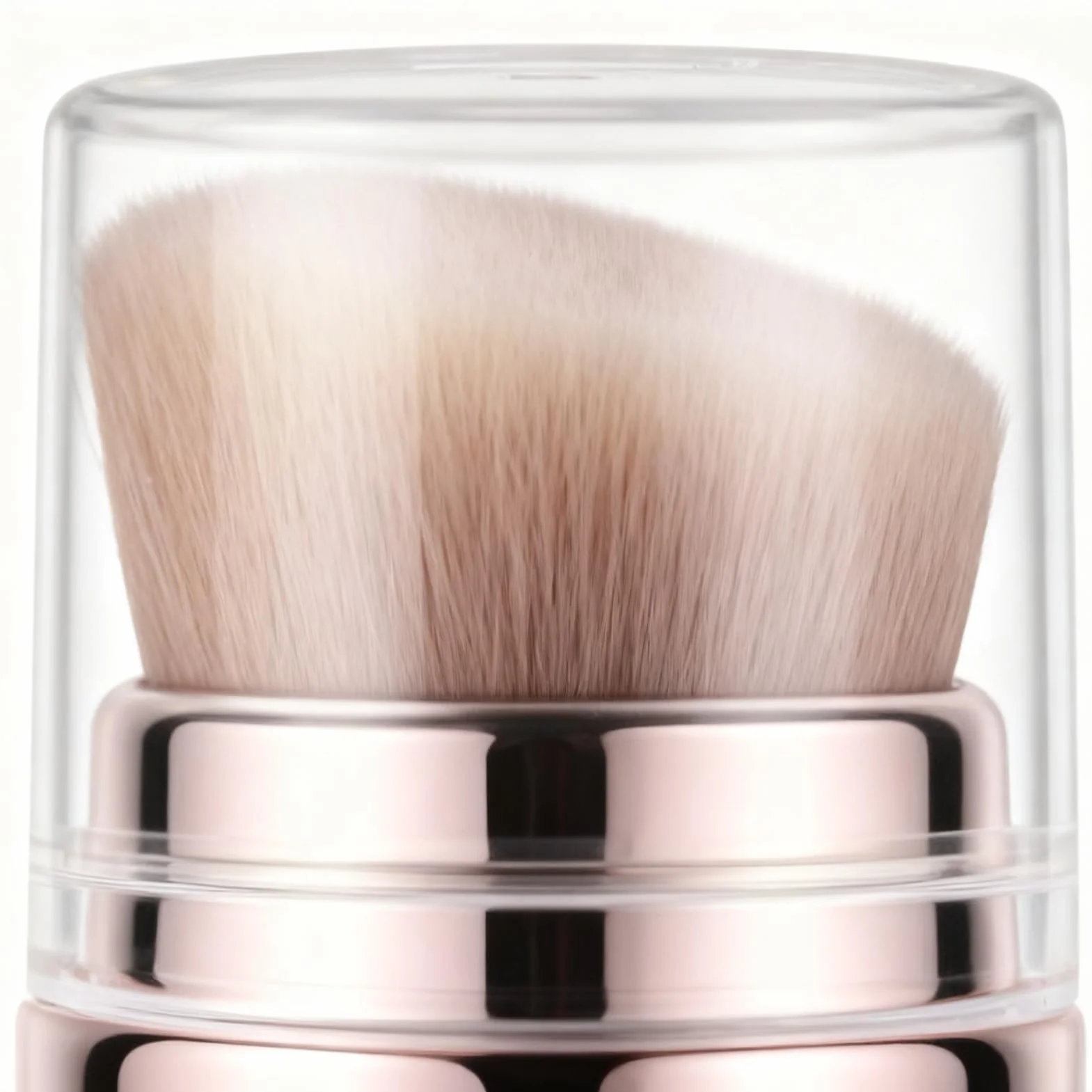 Make Up Brushes - 4 in 1 Retractable Double-Ended Applicator for Eye Lip Face | Soft Synthetic Bristles with Portable Design, Makeup Brush for Blush Powder Eyeshadow and Foundation, Man-Made Fiber