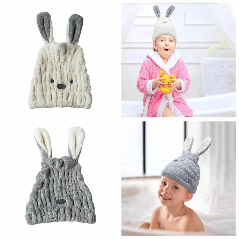 2 sztuki ręczników do włosów, chusta do włosów, czepek do suszenia włosów, turban do włosów, słodkie włosy, szybkoschnący kapelusz z mikrofibry, dla dzieci, dziewcząt i kobiet, 2 sztuki