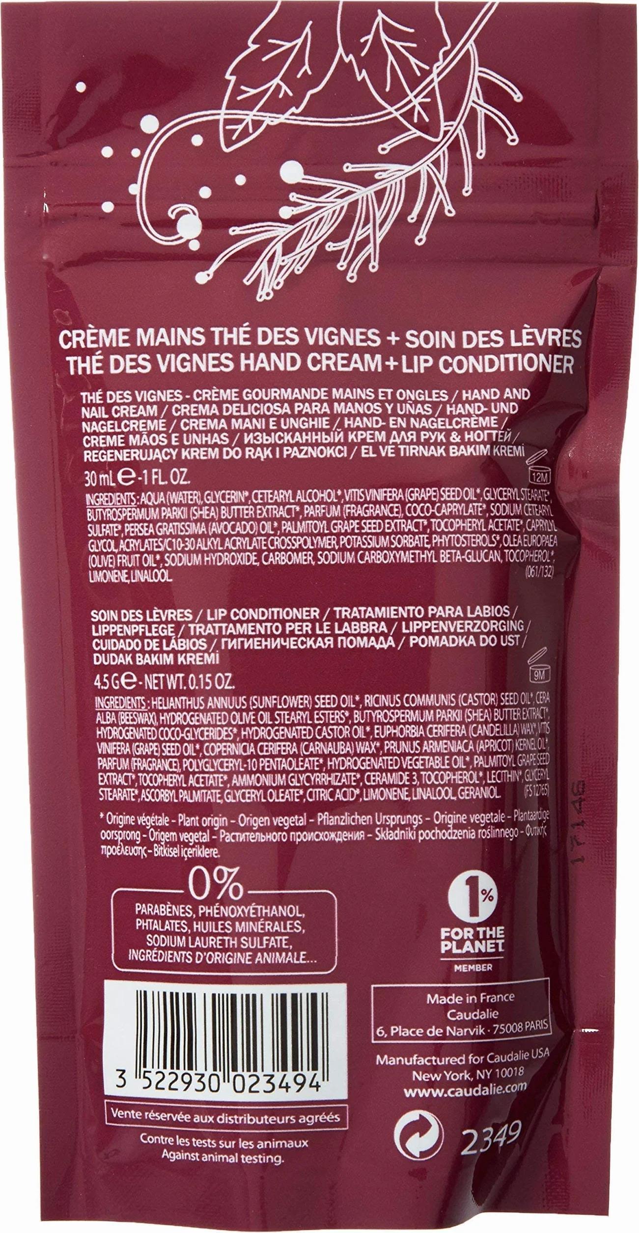 Caudalie Thé Des Vignes Hand & Nail Cream 5 ml - Zestaw 2 szt