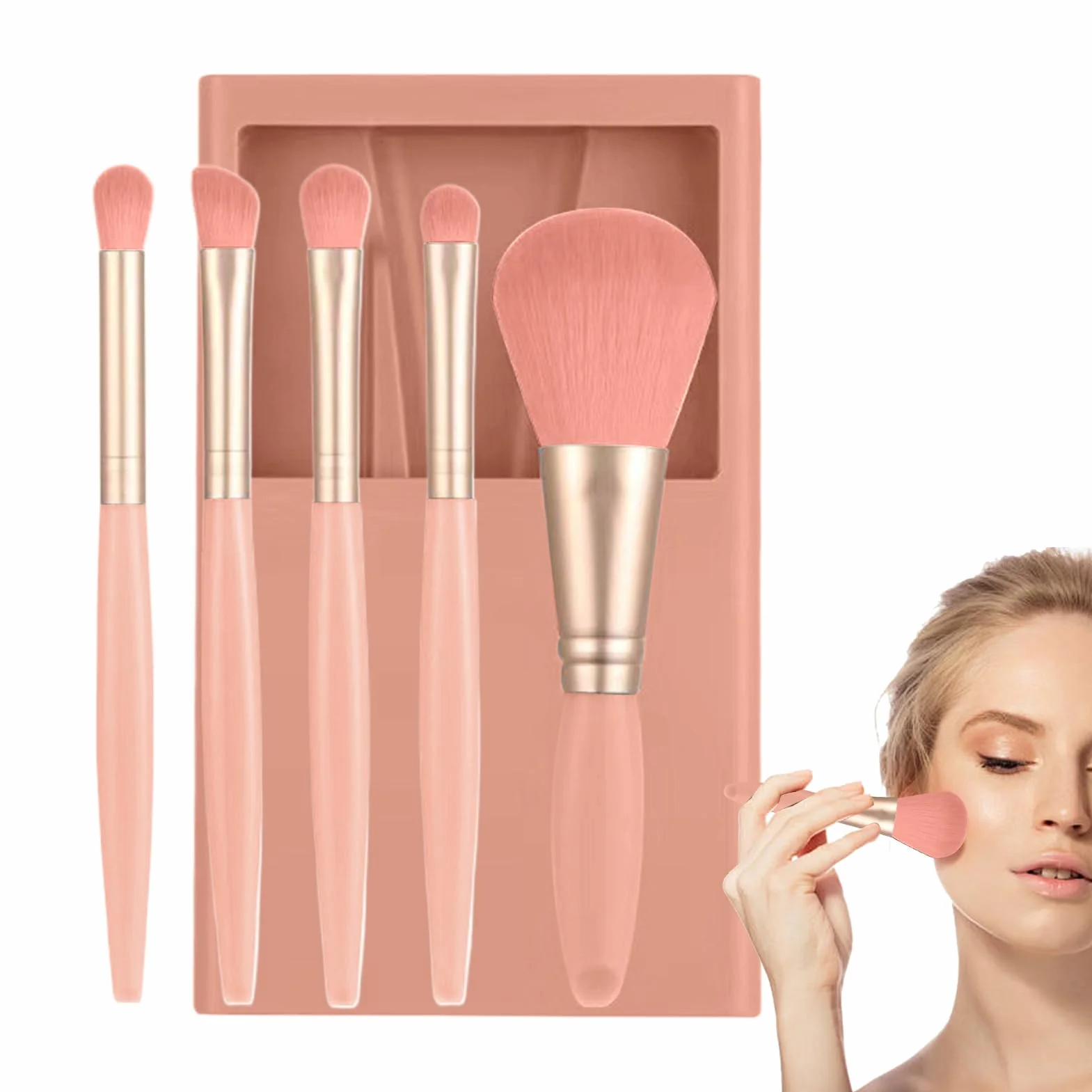 Easy to Clean Makeup Brush - Make Up Brushes Set, Makeup Brushes with Case and Mirror, Eyeshadow Blending with Protective Carry Case, Cosmetic Brush Kit, Eye Applicator for Face Contouring Blending