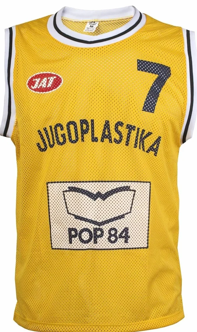 Croatian Toni Kukoc KK Split Jugoplastika Pop 84 Retro Basketball Play 7 Jersey