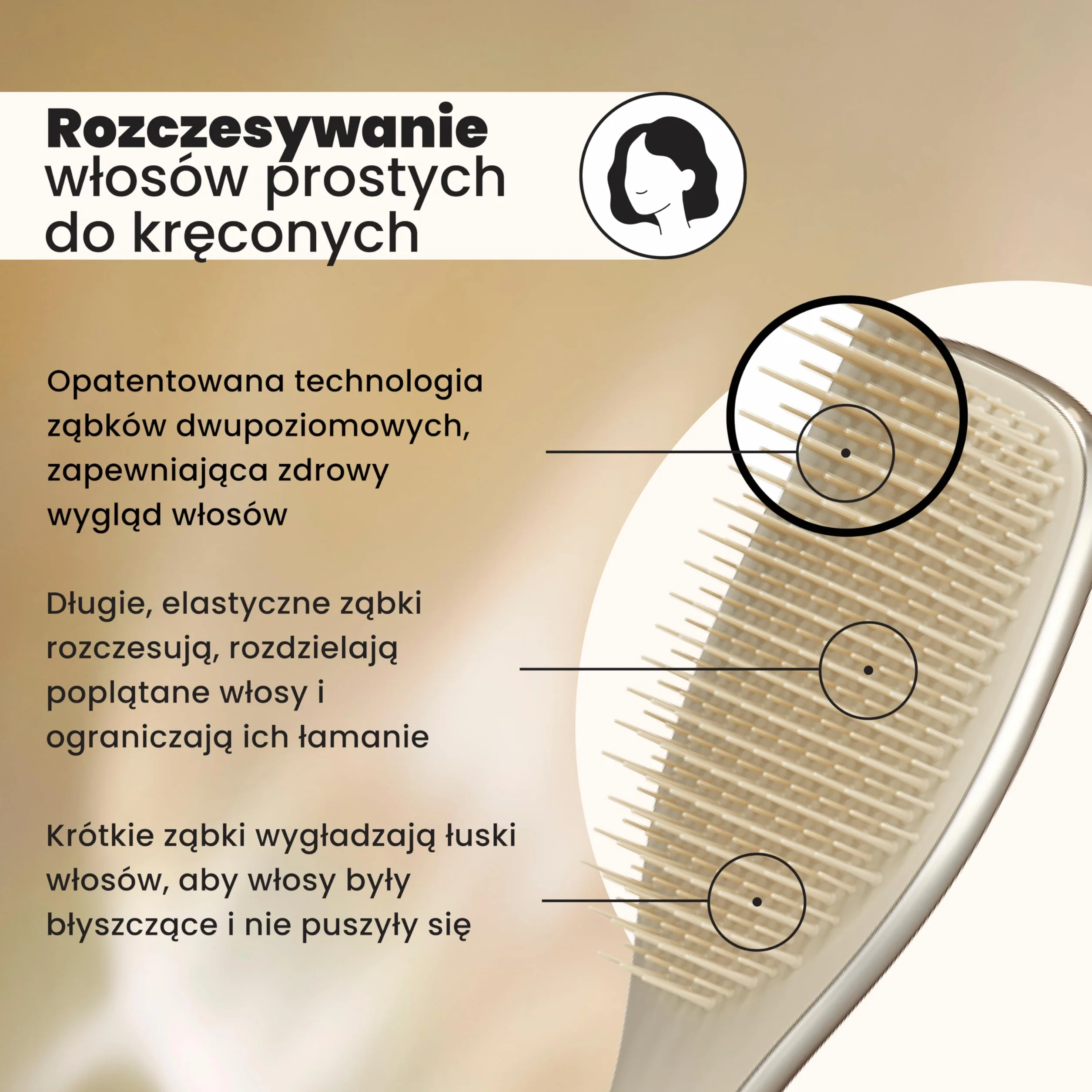 Tangle Teezer Ultimate Detangler Szczotka do rozczesywania do wszystkich rodzajów włosów Champagne Gold chromowane