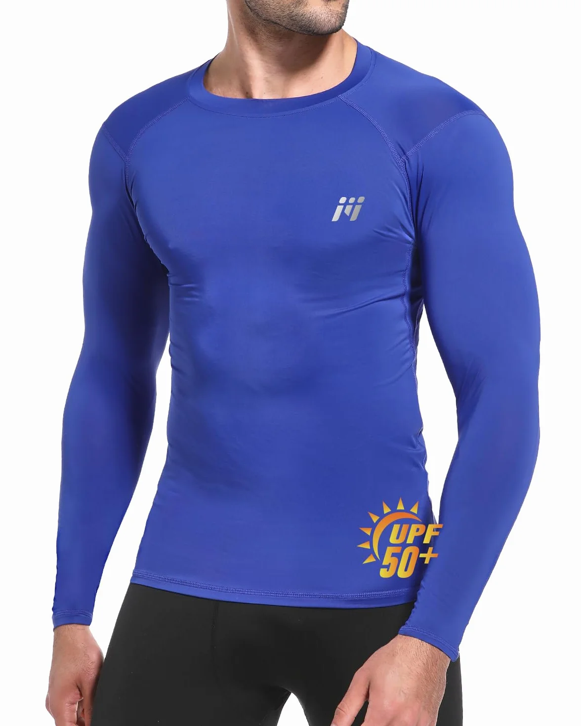 MEETWEE Rashguard męska koszulka kąpielowa z długim rękawem, ochrona UV UPF 50+, szybkoschnąca, oddychająca tkanina kompresyjna do surfingu