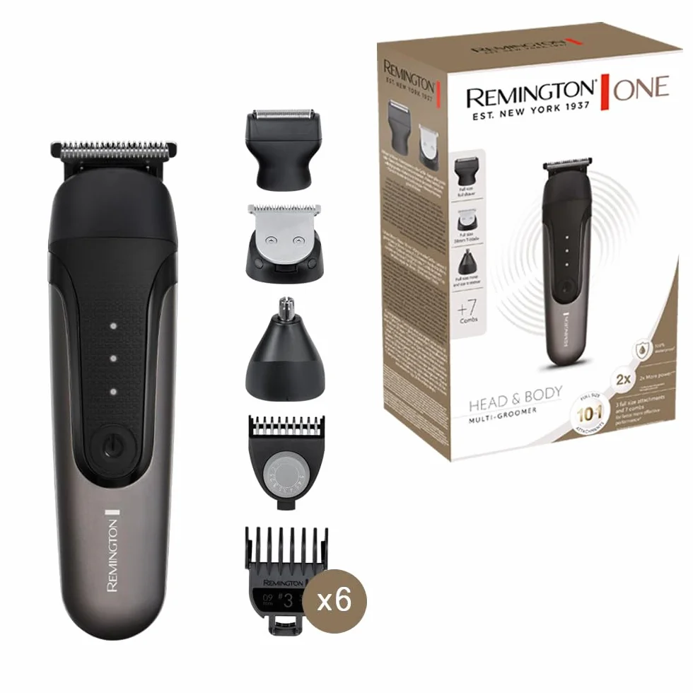 Remington ONE Head&Body Multigroomer PG760 trymer wielofunkcyjny wodoodporny litowy 10 końcówek