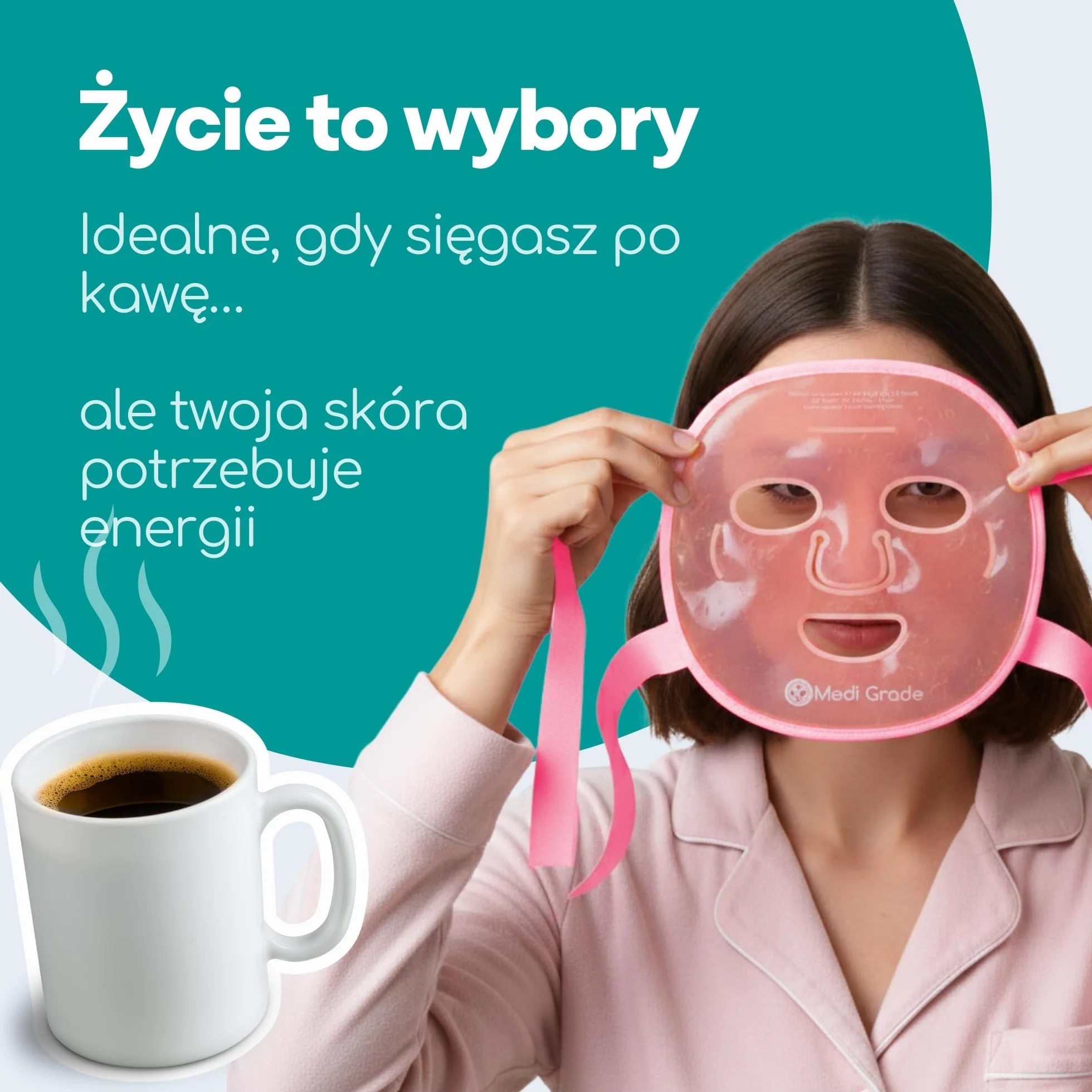 Medi Grade Żelowa Maska na Twarz Zestaw Chłodzące Płatki pod Oczy Różowy