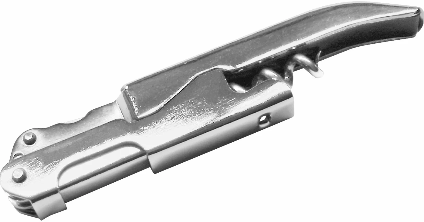 Fackelmann Kelnerski korkociąg "Doublepull" ze stali nierdzewnej, srebrny, 15 cm