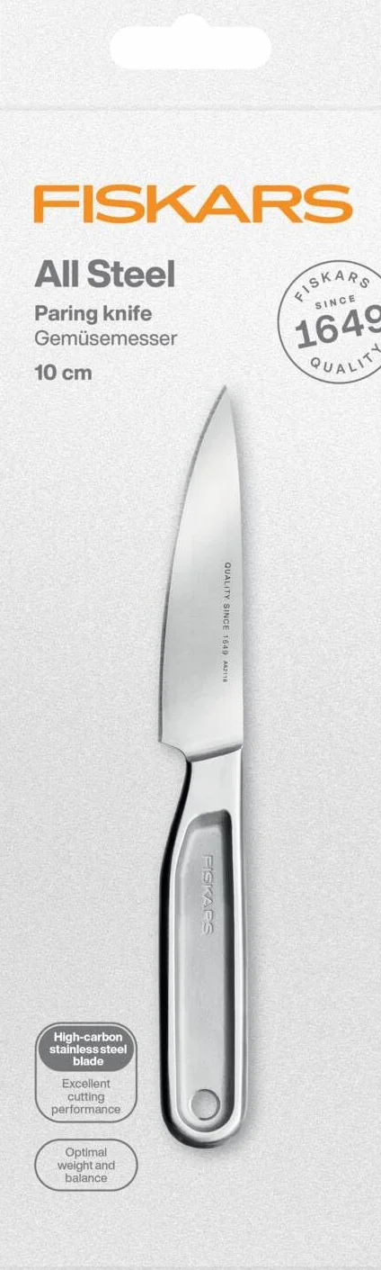 Fiskars Nóż do obierania All Steel, długość całkowita: 21,7 cm, japońska stal wysokowęglowa Aichi, 1062887