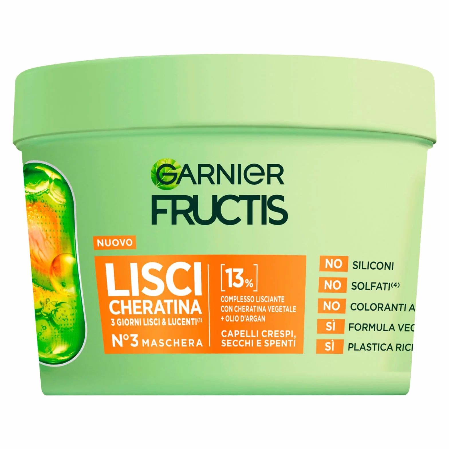 Garnier Fructis Keratin Sleek Straight zestaw do włosów z szamponem 200 ml + odżywka 200 ml + maska 370 ml + serum chroniące przed ciepłem Sleek & Stay 50 ml do suchych, matowych, puszących się włosów