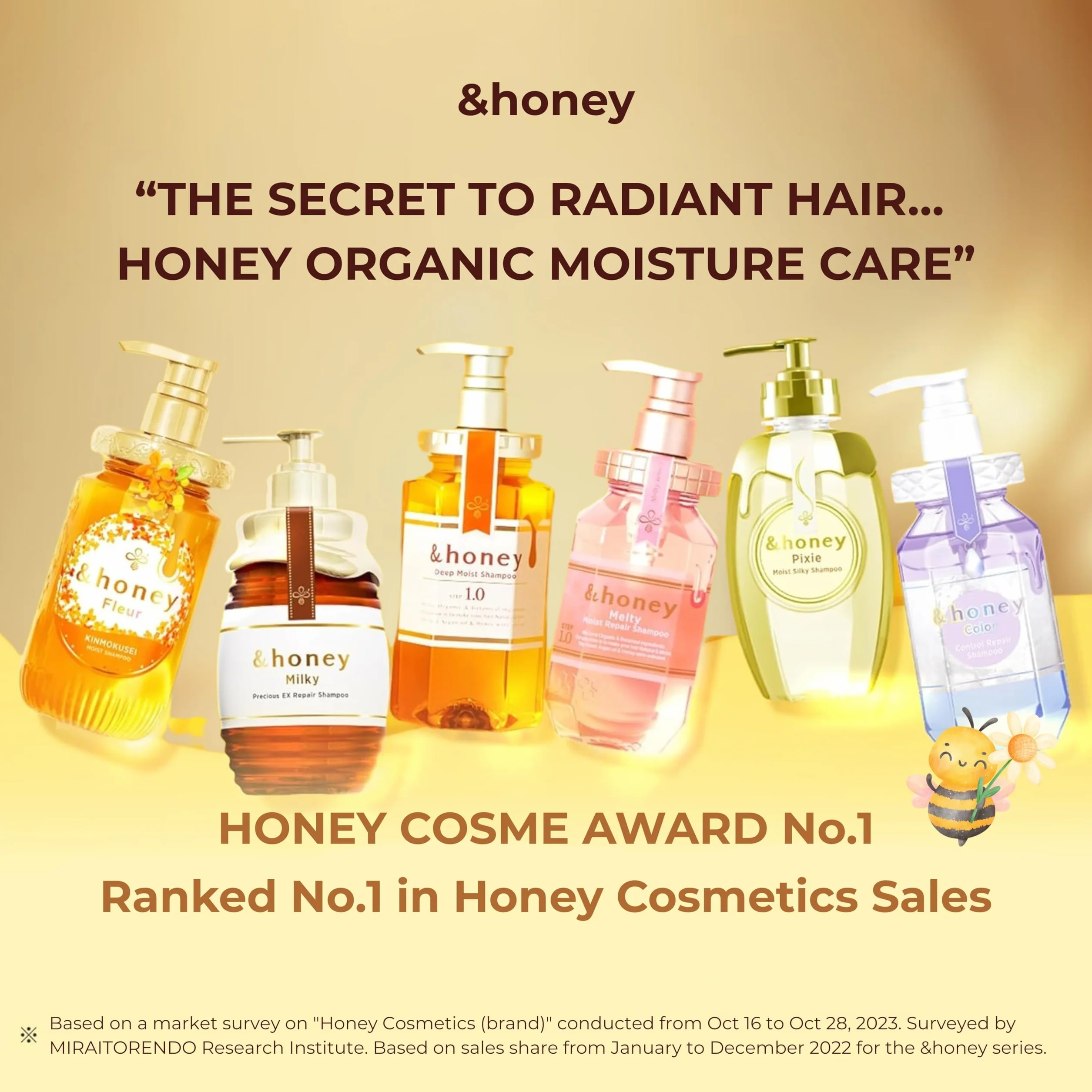&honey Szampon do włosów Deep Moist Step1.0 (Mocne mycie) 440ml - zapach piwonii i miodu (Zestaw Zielona Herbata)