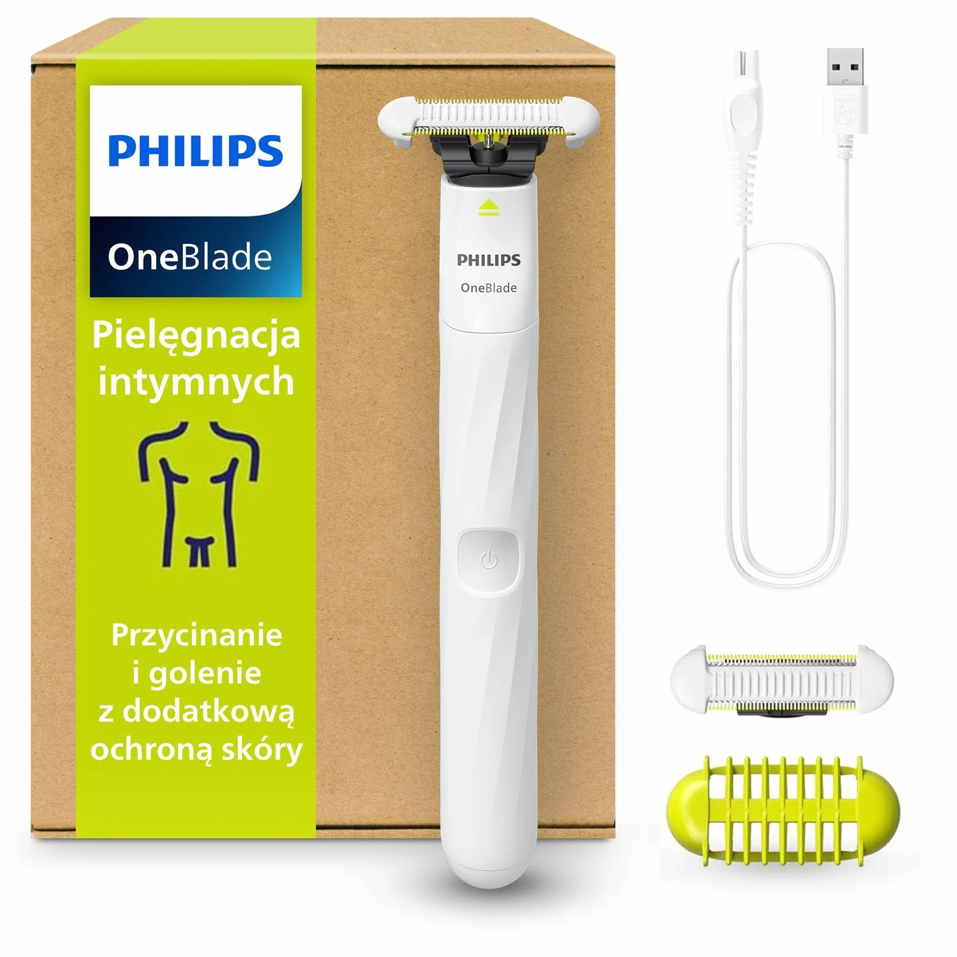Philips Oneblade Intimate Golarka QP1924/30 do Okolic Intymnych z Ochroną Skóry