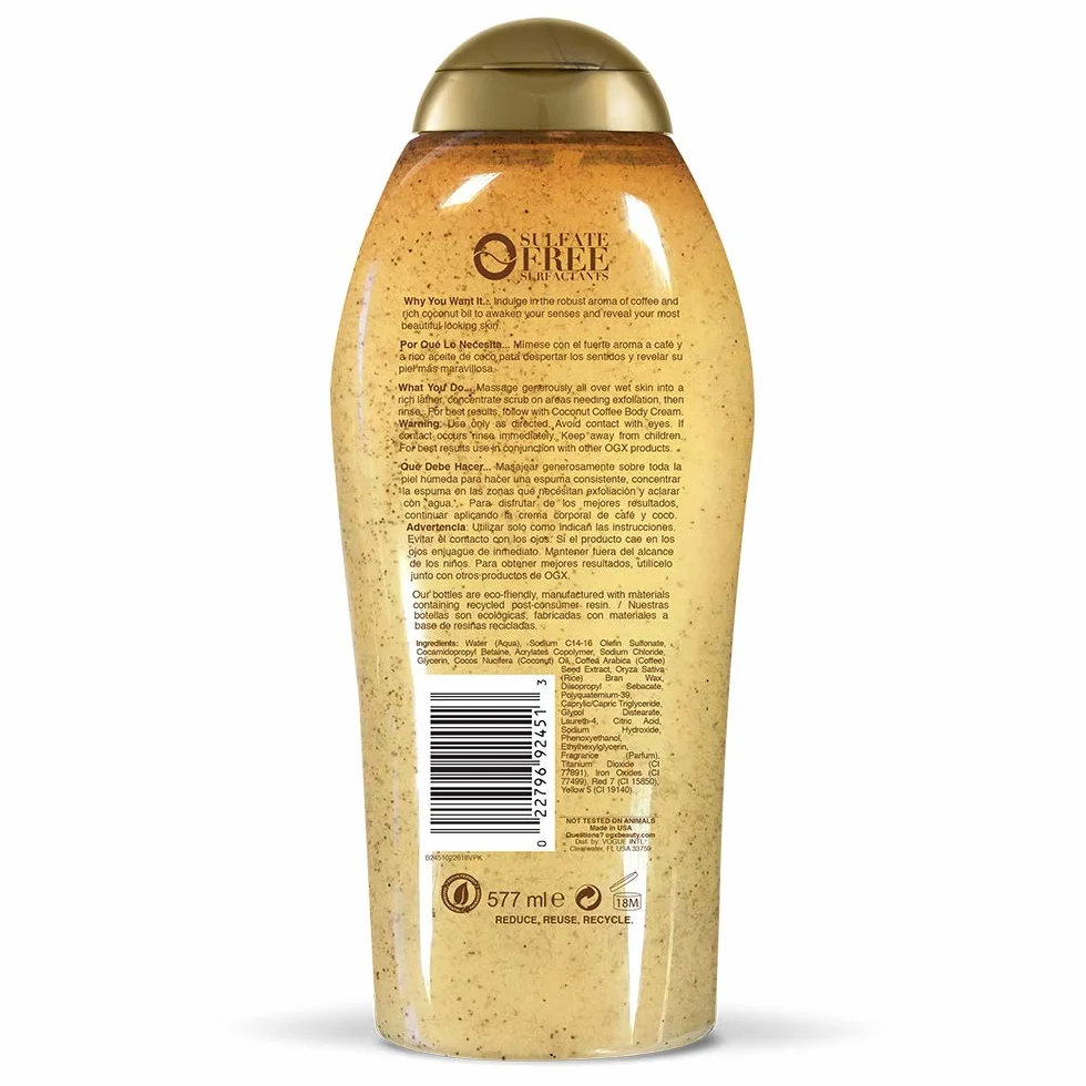 OGX Peeling kawowy i myjka kokos 19,5 l Oz