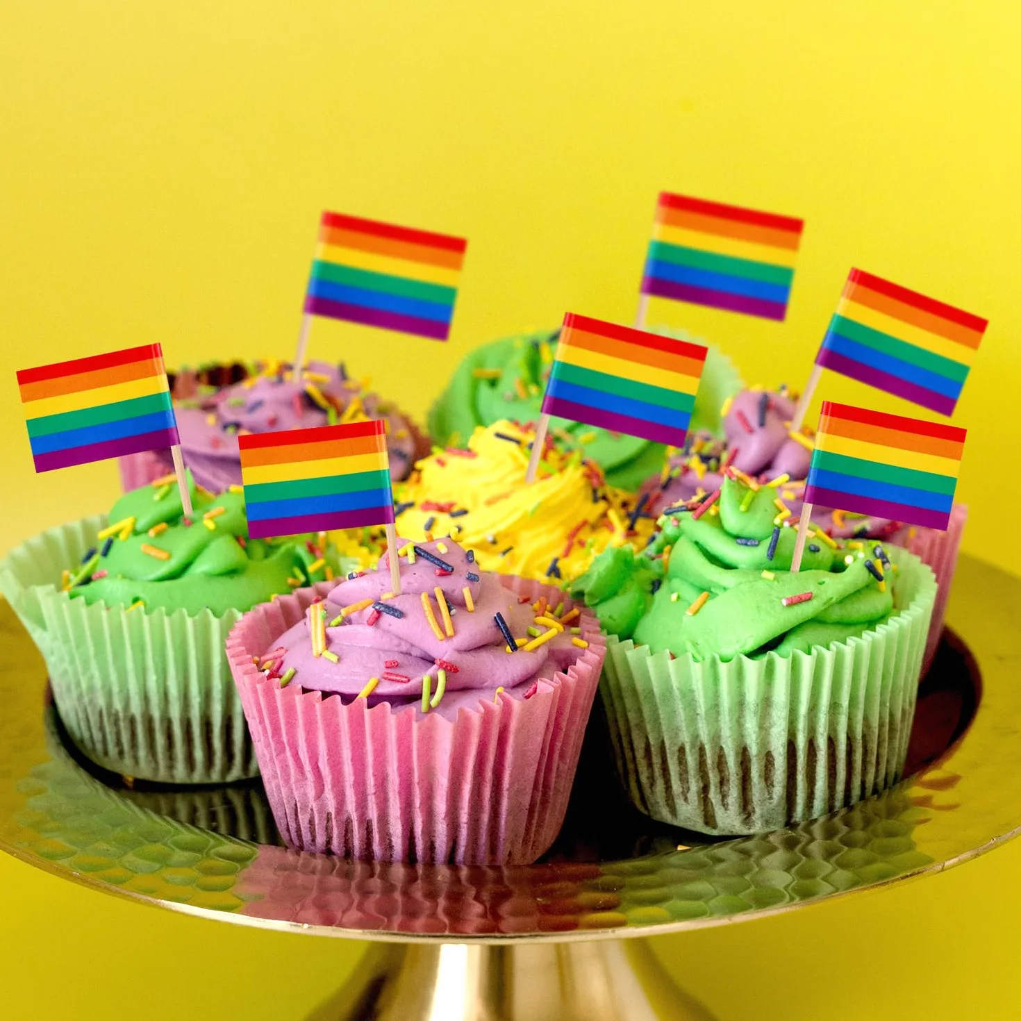 200 szt. Wykalaczki Teczowe Flagi, Mini LGBT Wykalaczki do Ciastek Teczowe Wykalaczki Wykalaczki do Ciastek Progress Pride Wykalaczki Teczowy Koktajl na Teczowy Karnawal Dekoracje Imprezowe