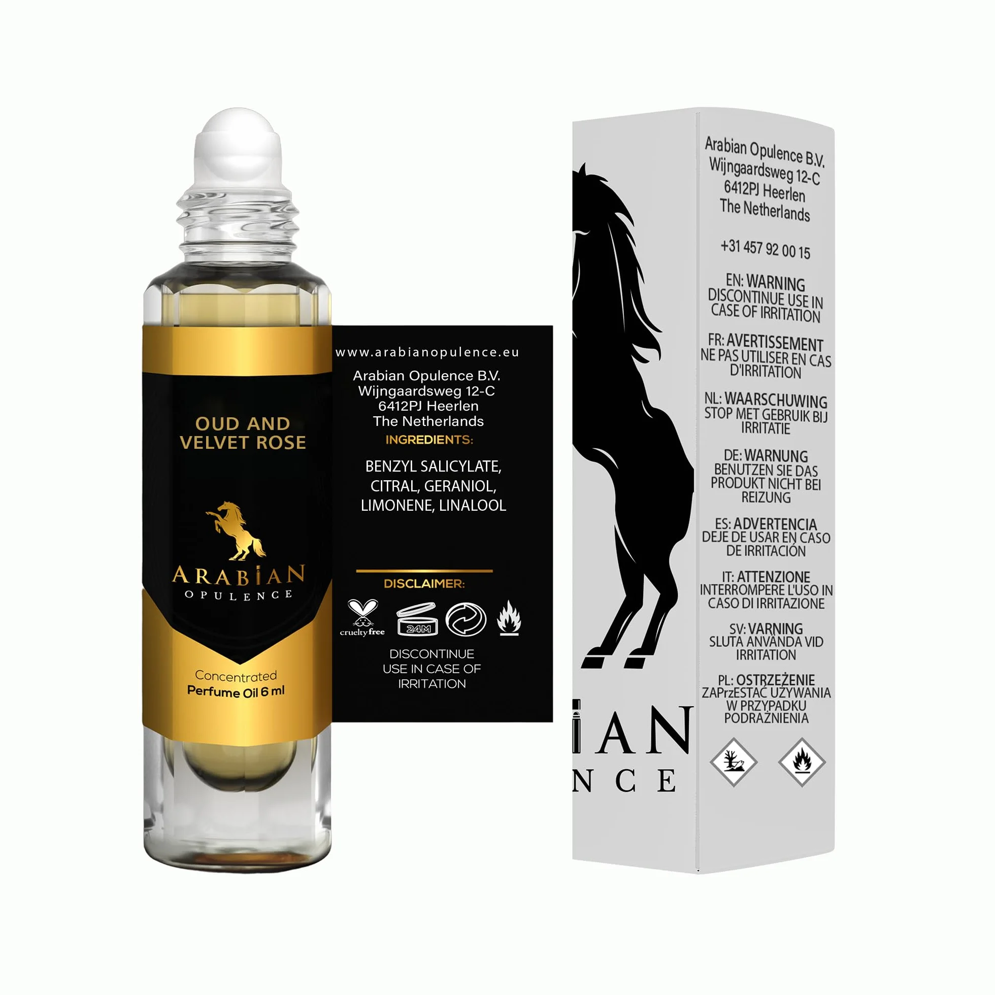 Arabian Opulence FR288 OUD AND VELVET ROSE skoncentrowany olejek perfumowany, bursztynowy, kwiatowy, bez alkoholu, butelka dla kobiet, długotrwałe perfumy na bazie oleju (6 ml)