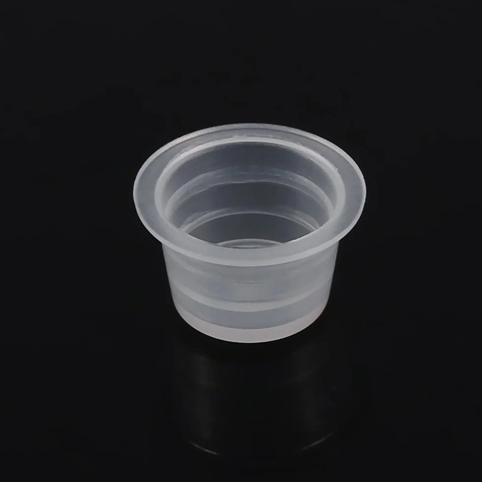 Tatuaż tusz czapki, tusz do tatuażu Cap kubek Pot średni duży plastikowy pigment do tatuażu kubek do tatuażu makijaż permanentny pojemnik Cap tusz do tatuażu materiały do ​​tatuażu 100 sztuk(M)