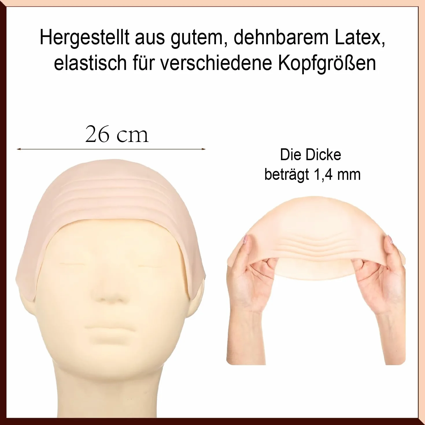 1 x czepek do łysienia z lateksu, okulary przeciwsłoneczne i elastyczna siatka na włosy, peruka do łysienia, kostium fałszywego łysiego głowy, łysa głowa, lateksowa, łysa czapka, 1 sztuka