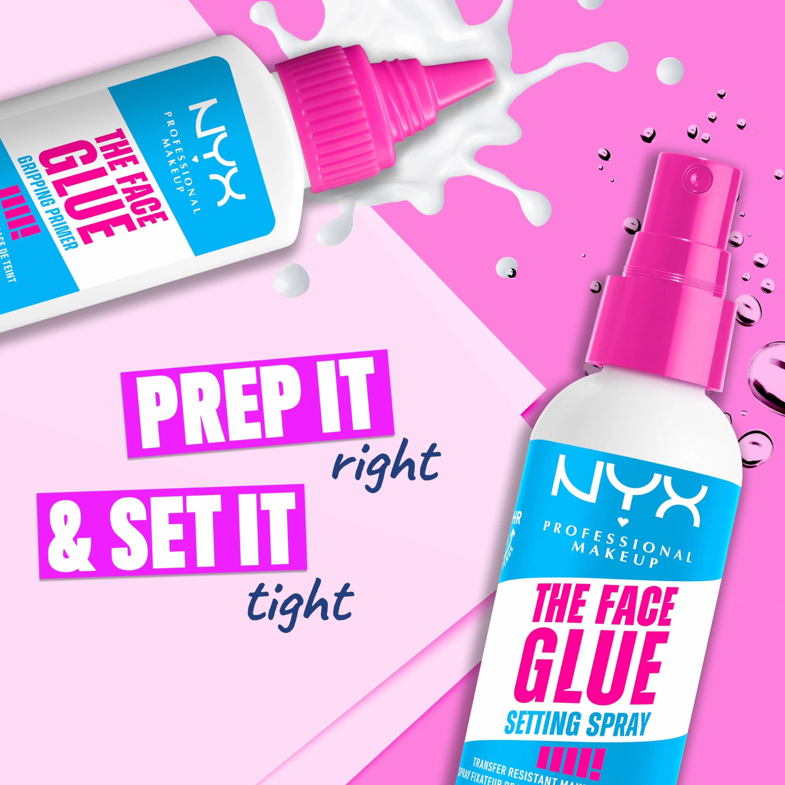 NYX Professional Makeup Spray do ustawiania, spray do makijażu, długotrwałe zużycie, odporny na transfer i wodoodporny, klej do twarzy, 60 ml