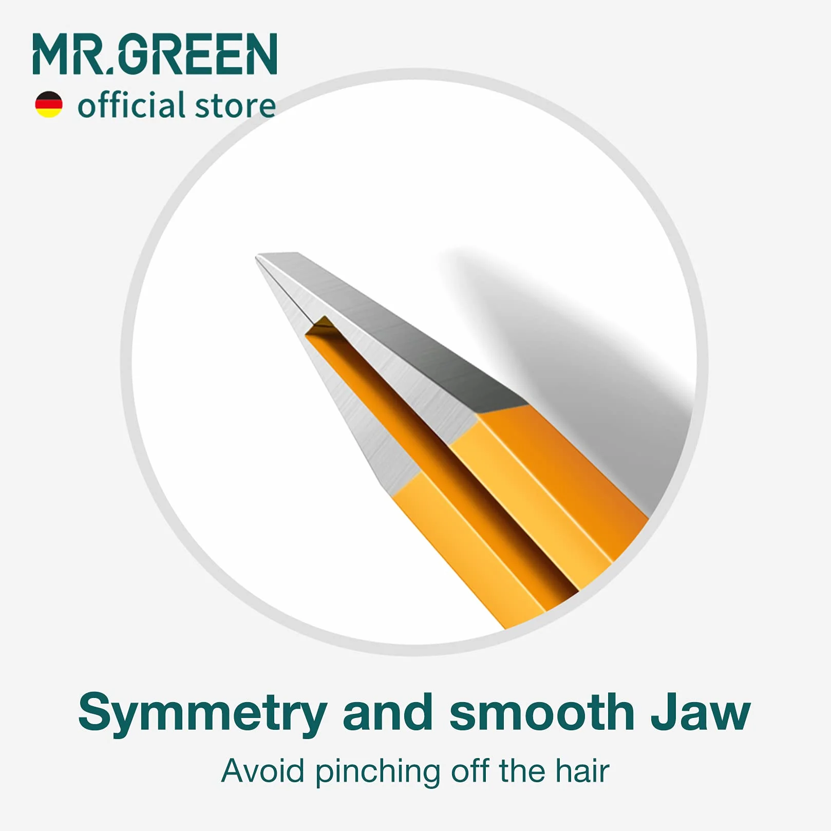 MR.GREEN Pęseta do brwi ze stali nierdzewnej ukośna pomarańczowa