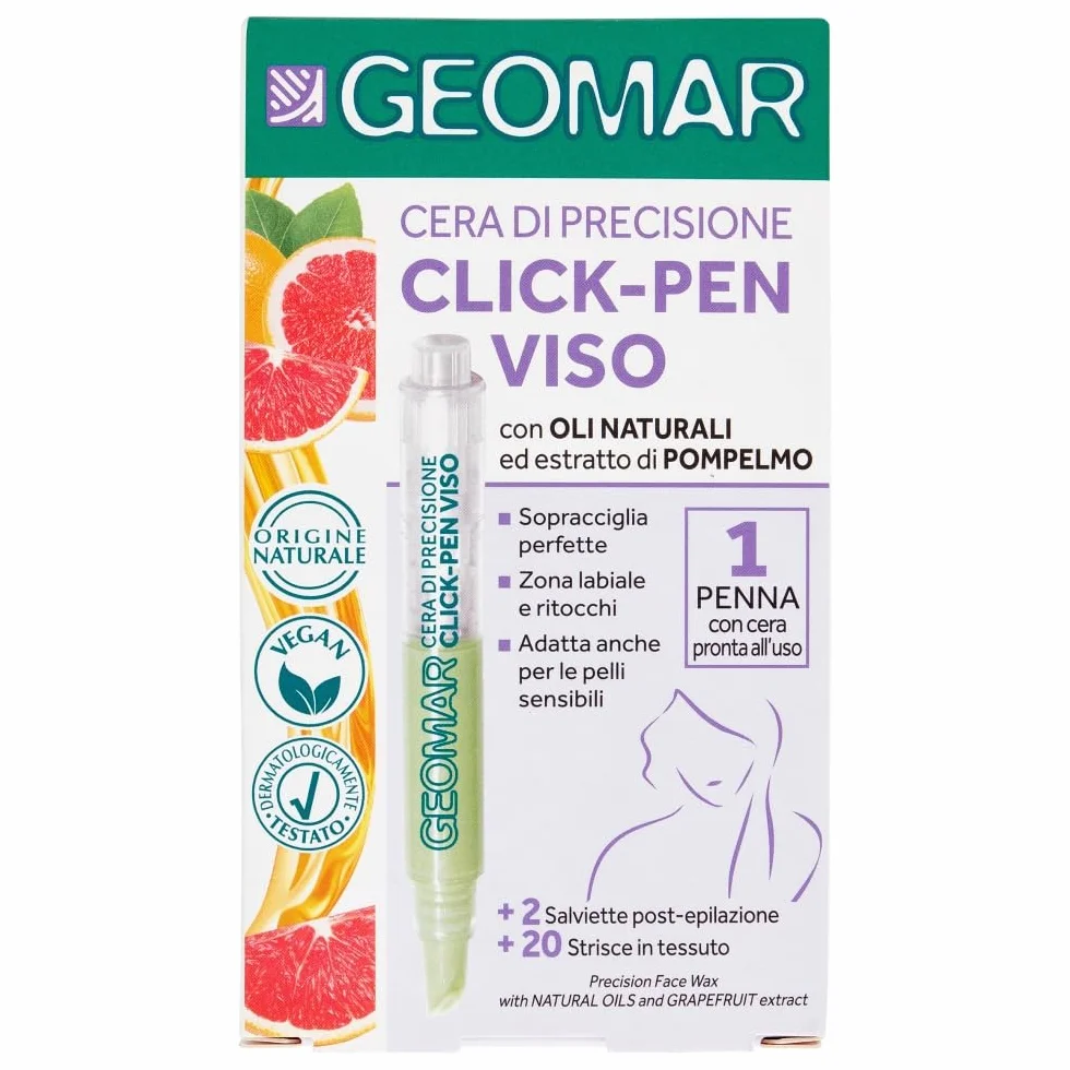 GEOMAR Click-Pen wosk do twarzy z naturalnymi olejkami i ekstraktem z grejpfruta, 95% naturalnego pochodzenia, wyprodukowano we Włoszech, 1 x 3,6 ml