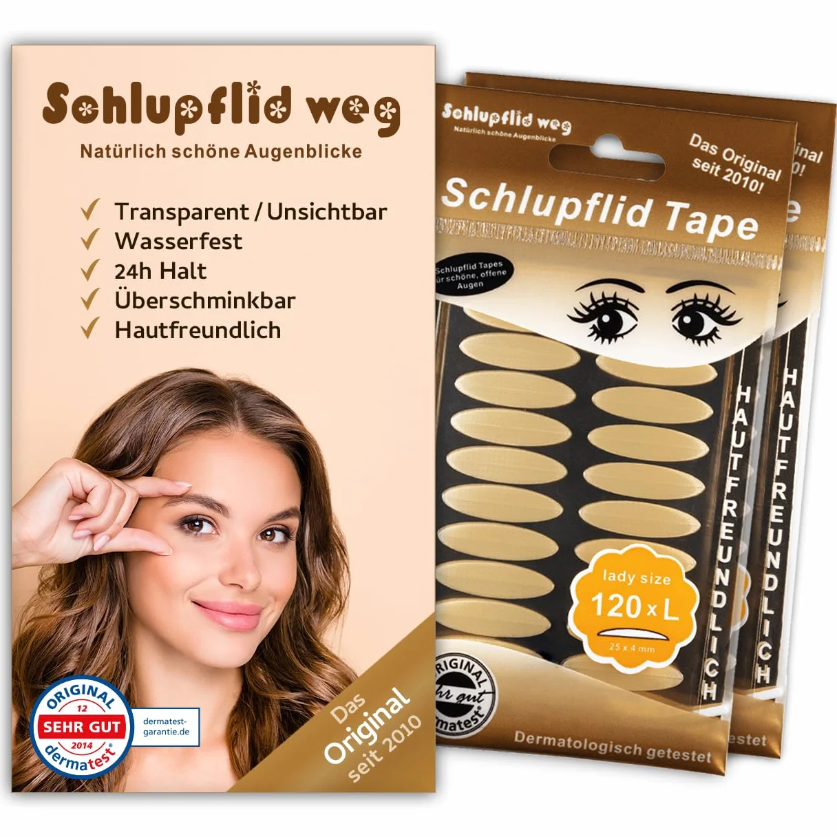Naklejki do opadających powiek - ujędrnianie powiek bez operacji, Dermatest "bardzo dobry", mały pomocnik do zawieszania powiek, taśma klejąca do powiek, paski do opadających powiek w podwójnym opakowaniu (L (240x))