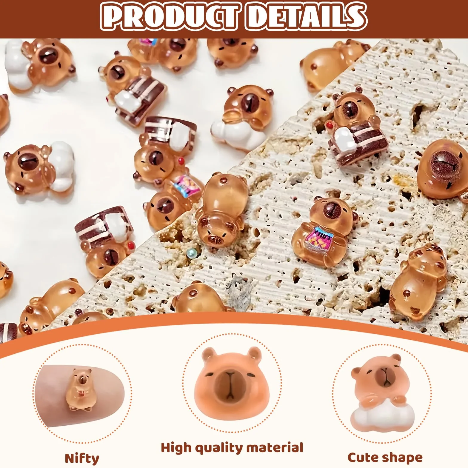 200 sztuk mini figurek capybaras z pudełkiem do przechowywania zwierząt w brązowej mące słodka miniaturowa świnka wodna do majsterkowania rzemiosło decor