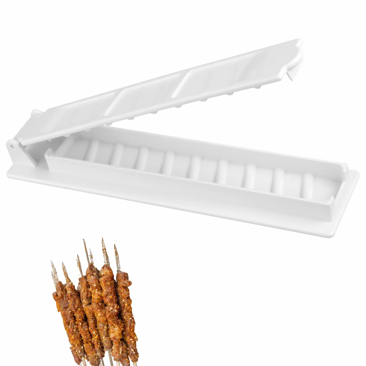 Maszyna do Robienia Kabobów, Grube Tworzywo Sztuczne Prasa do Kebaba Reczna Forma do Kabobów Latwa w Uzyciu dla Nowicjuszy z Grilla, Kebab Turecki (Bialy)