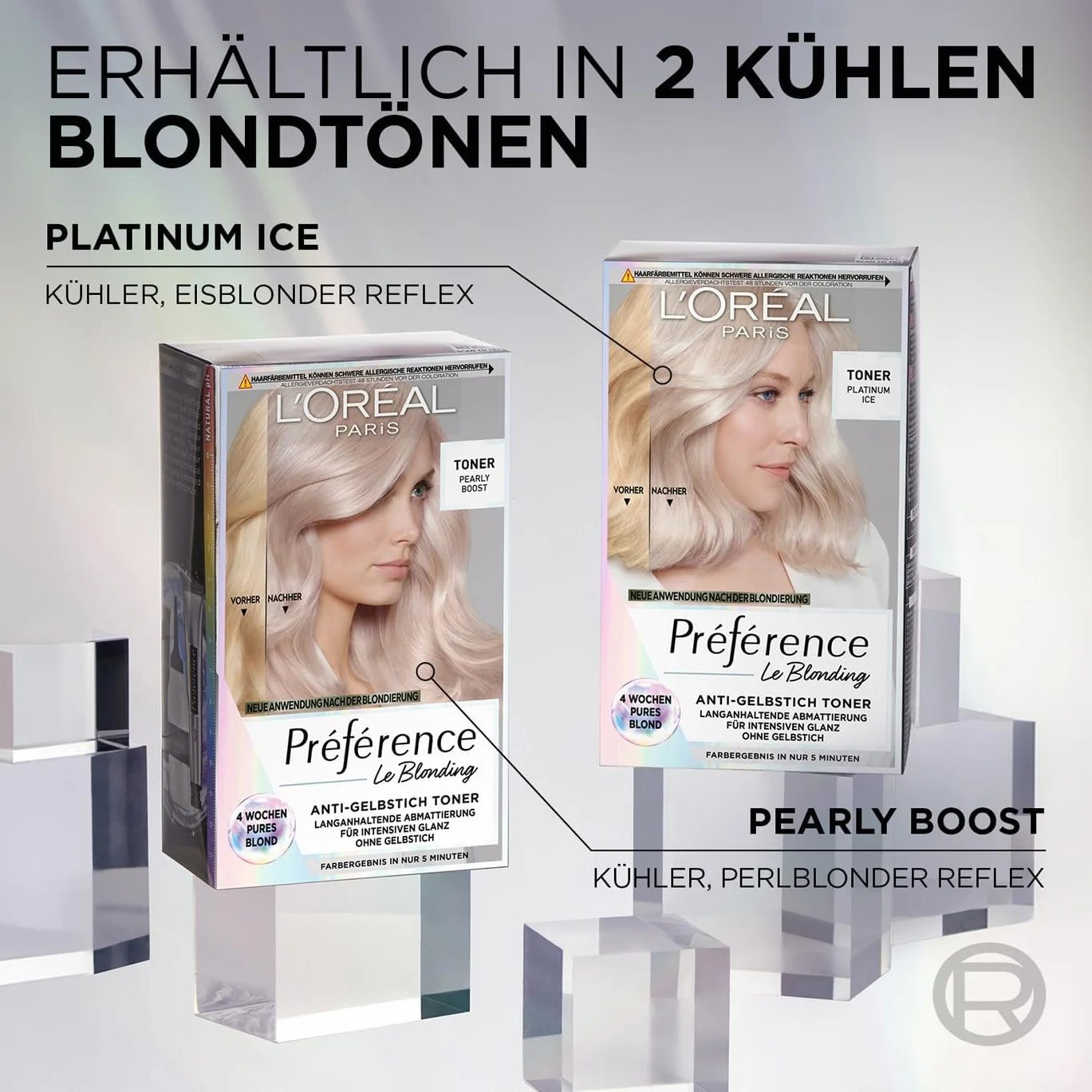 L'Oréal Paris Toner do włosów, przeciw żółknięciu dla chłodnego blondu i intensywnego połysku, Bez amoniaku, Préférence Le Blonding, Platinum Ice