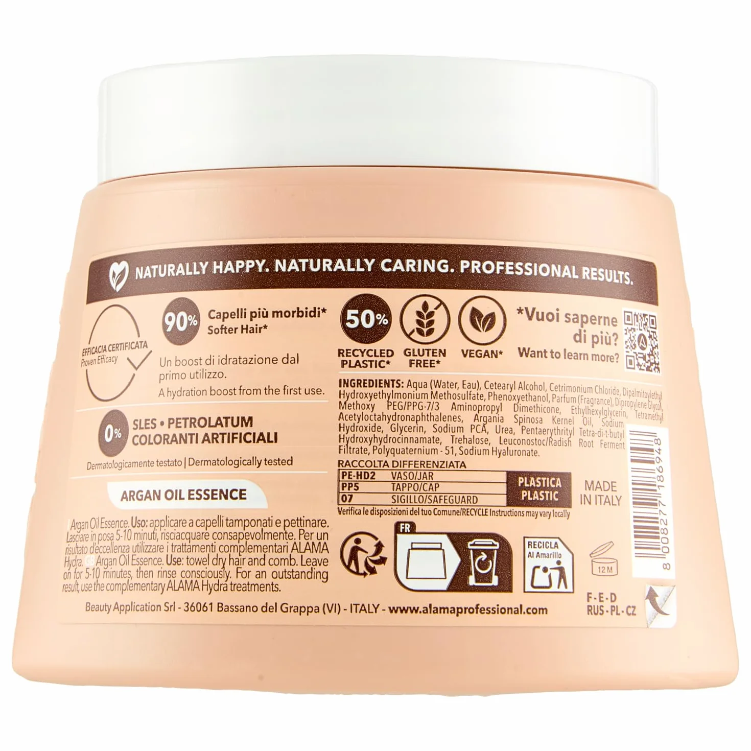 Alama Professional Hydra nawilżająca maska do włosów suchych, żółta, 500 ml