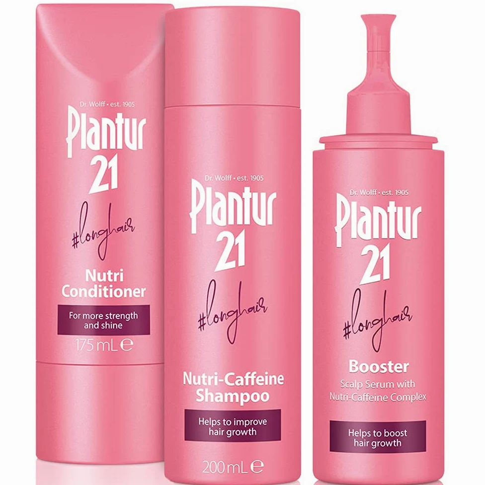 Plantur 21#longhair Szampon, Odżywka i Serum do Włosów Długich i Lśniących | Zestaw do Poprawy Porostu Włosów