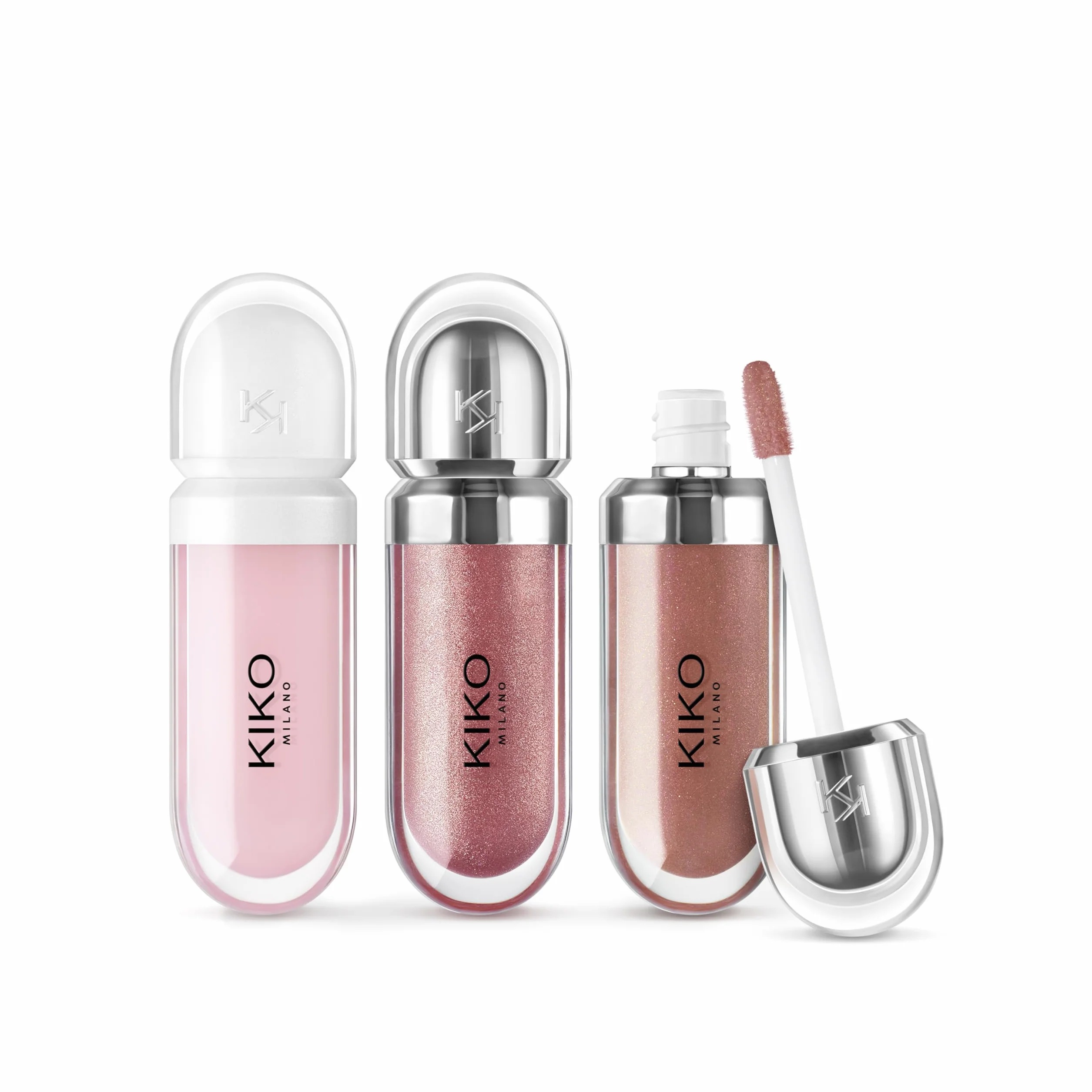 KIKO Milano Glossy Lip Set, Zestaw Do Makijażu: 2 Błyszczyki I 1 Krem Do Ust