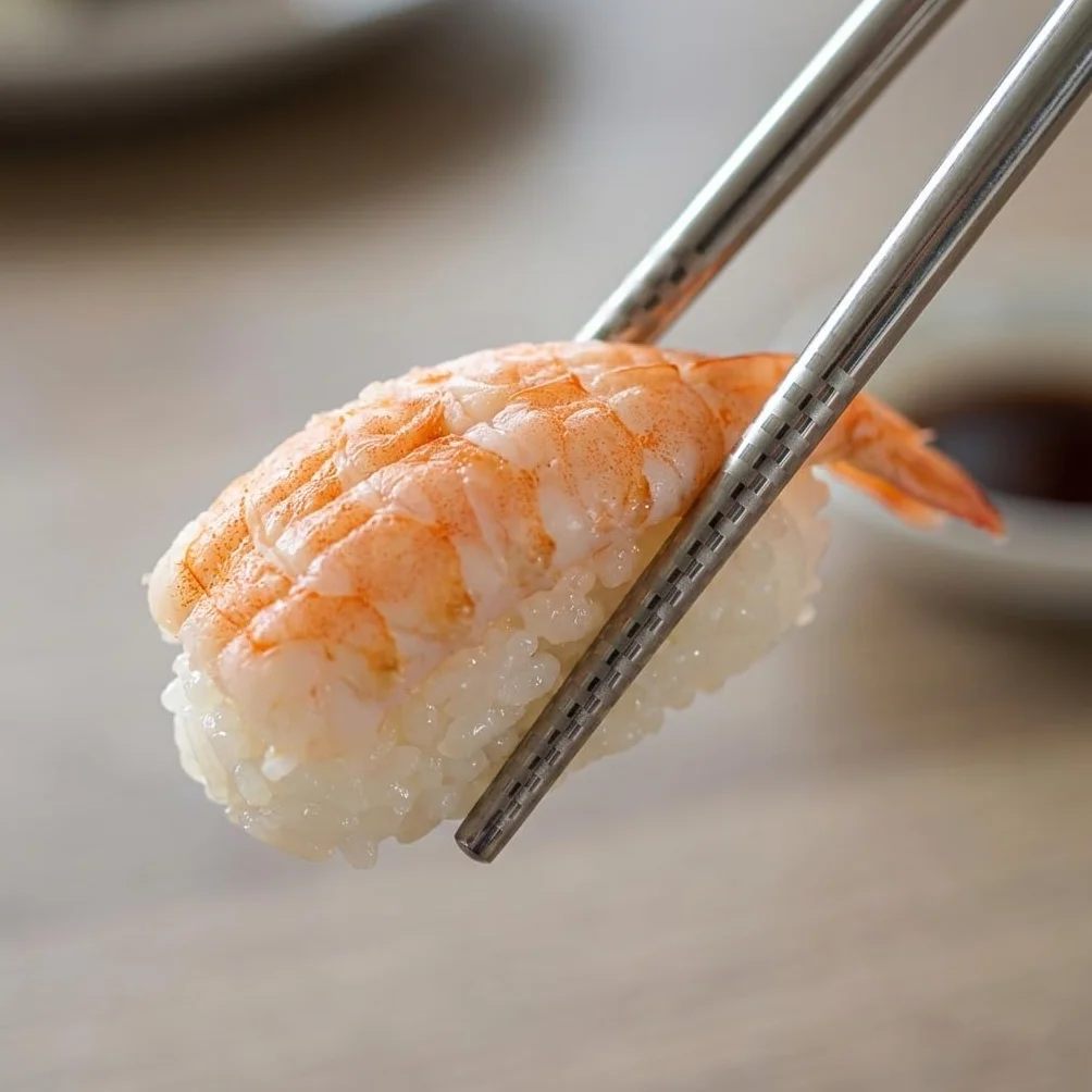 Pałeczki wielokrotnego użytku ze stali nierdzewnej 316L – 1 para 24 cm, nadają się do mycia w zmywarce, metalowe pałeczki do chopstick z etui do sushi i kuchni azjatyckiej