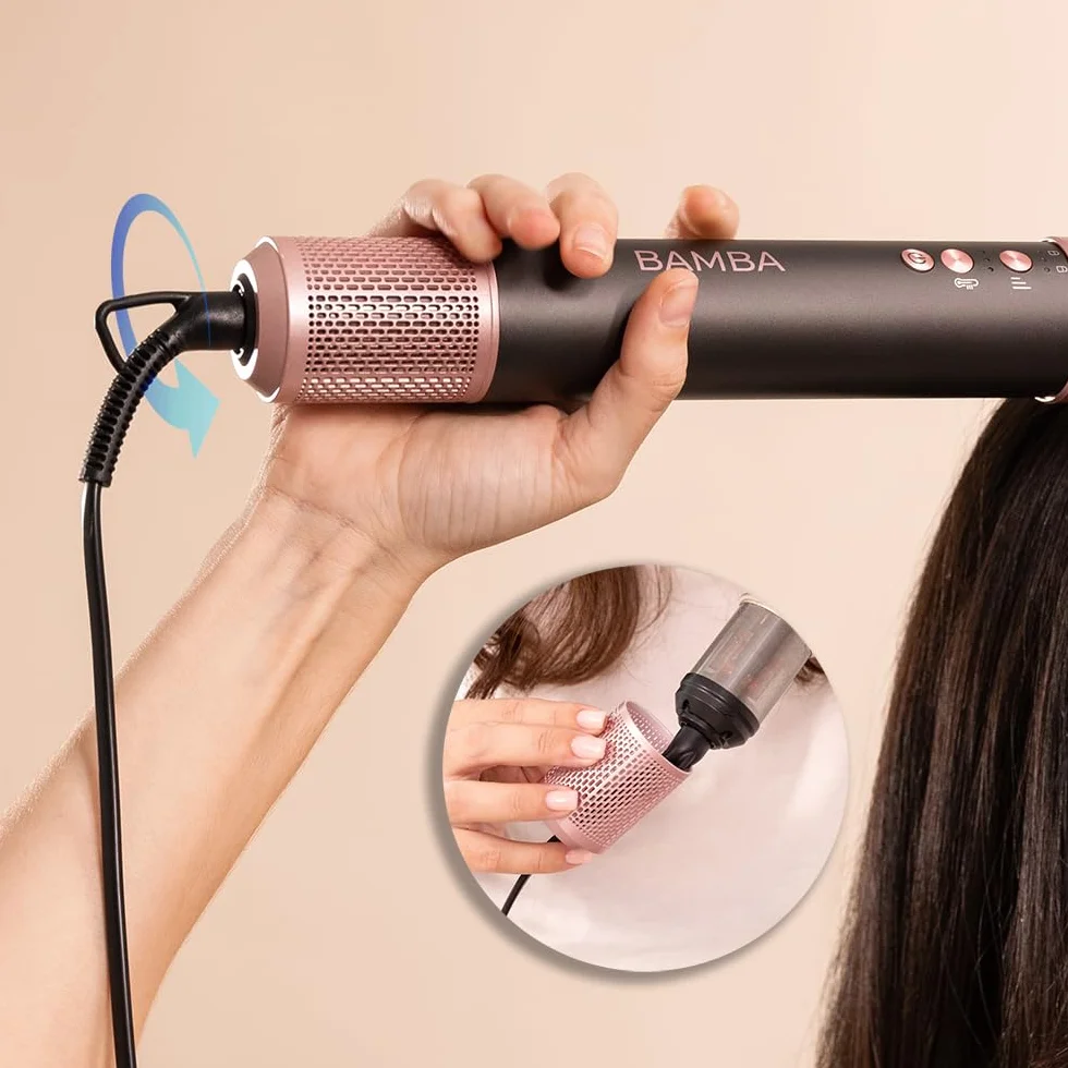 Cecotec - Brosse Soufflante CeramicCare AirGlam Black 1400 W, technologia Coanda, 3 prędkości, 3 temperatury, inteligentna kontrola ciepła, 110 000 obr./min