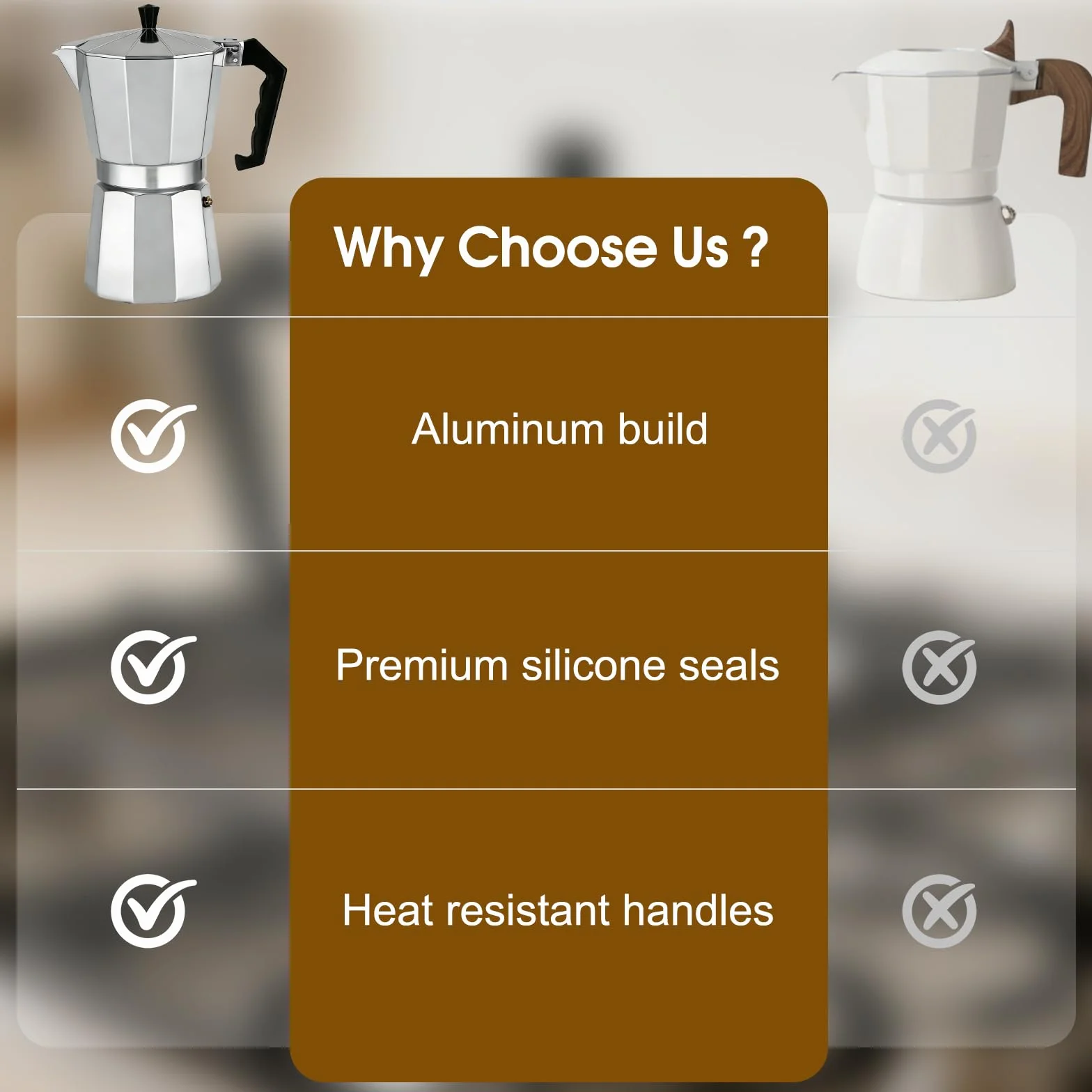 Zaparzacz do Espresso Moka, Idealny Gazowych, Ergonomiczny Uchwyt Odporny, Aluminiowy Ekspres do Kawy na 6 Filiżanek, Włoski Dzbanek Moka z Zaworem Bezpieczeństwa