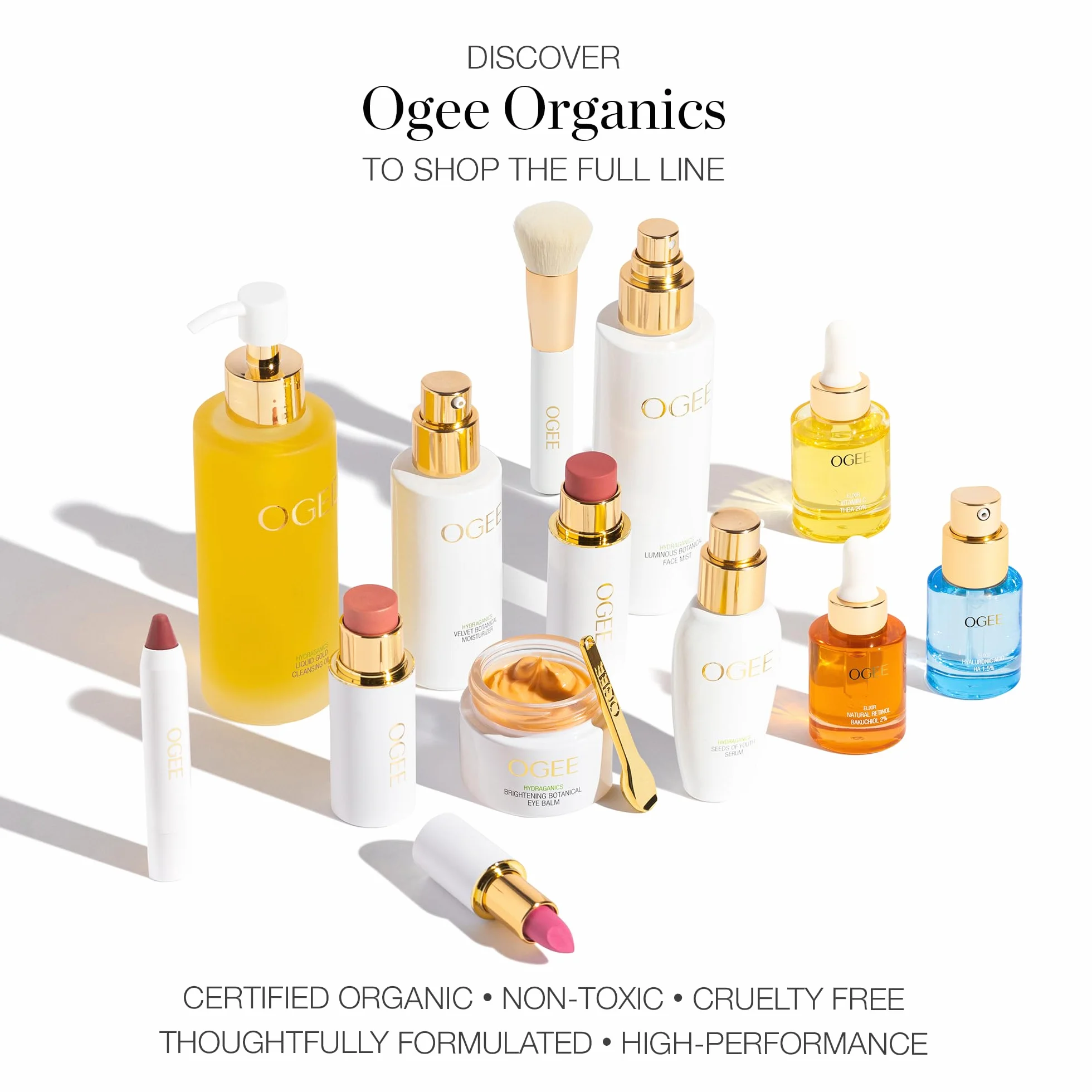 Ogee Sculpted Face Stick Copper Radiant Cocoa Certified Organic Multi-Use Bronzer Contour Makeup