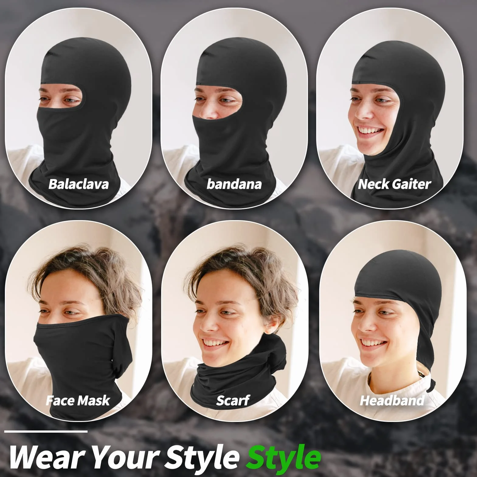 LONGKING Kominiarka Uniseks Balaclava Face Mask for Men and Women (1 w zestawie)
