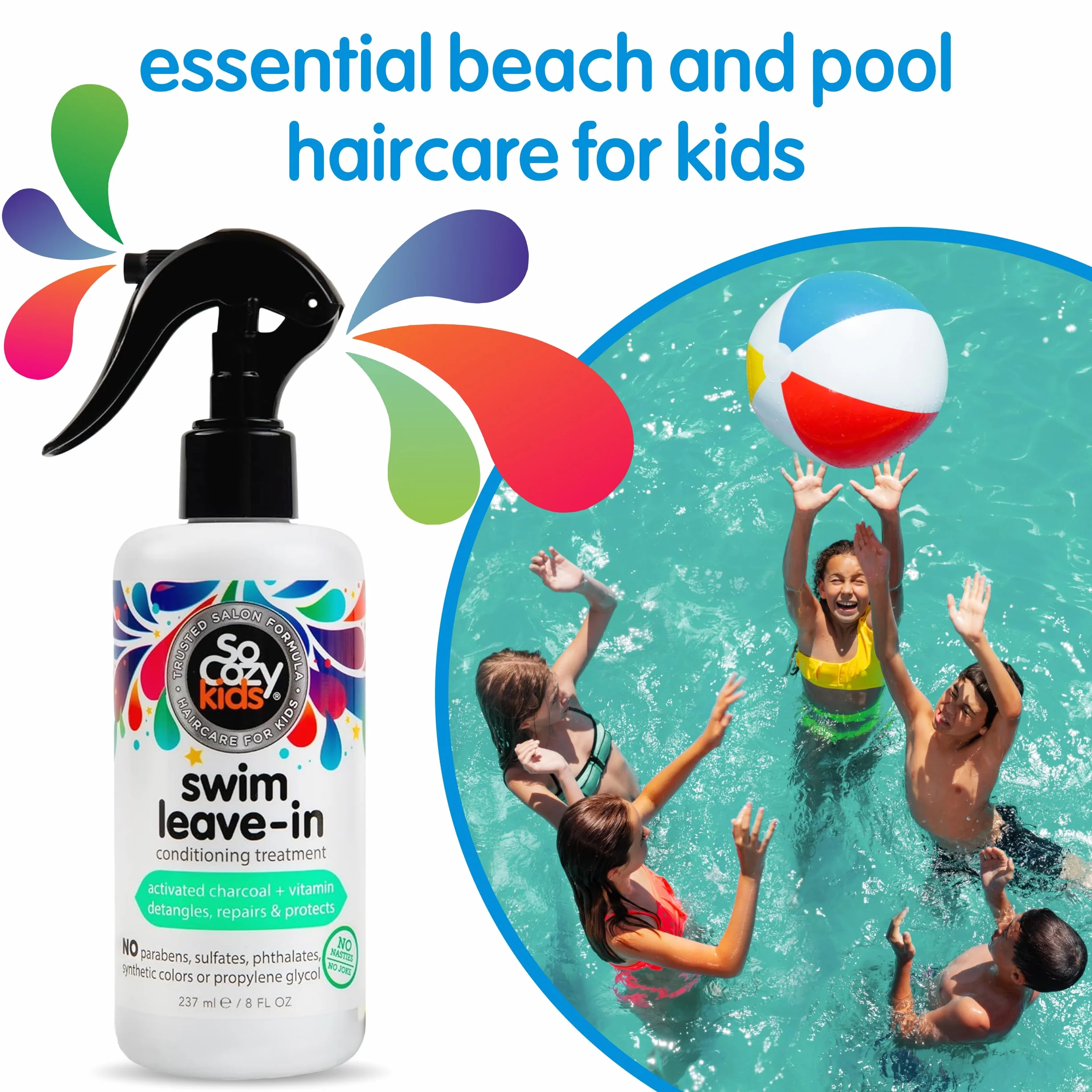 SoCozy Splash Swim Leave-in Treatment + detangler, 8 unce by SoCozy