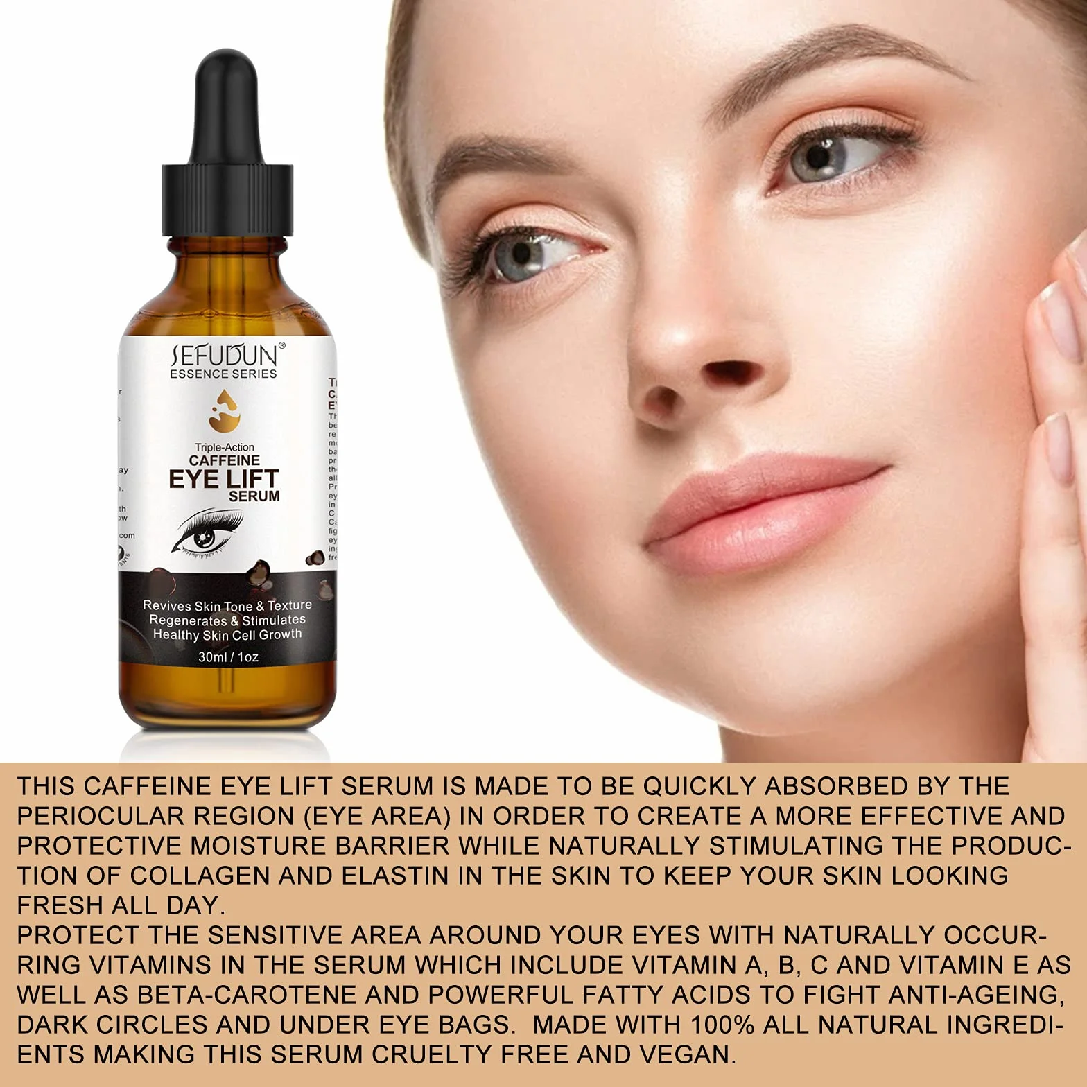 Serum przeciwstarzeniowe z EGCG, witamina C, kwas hialuronowy, kolagen