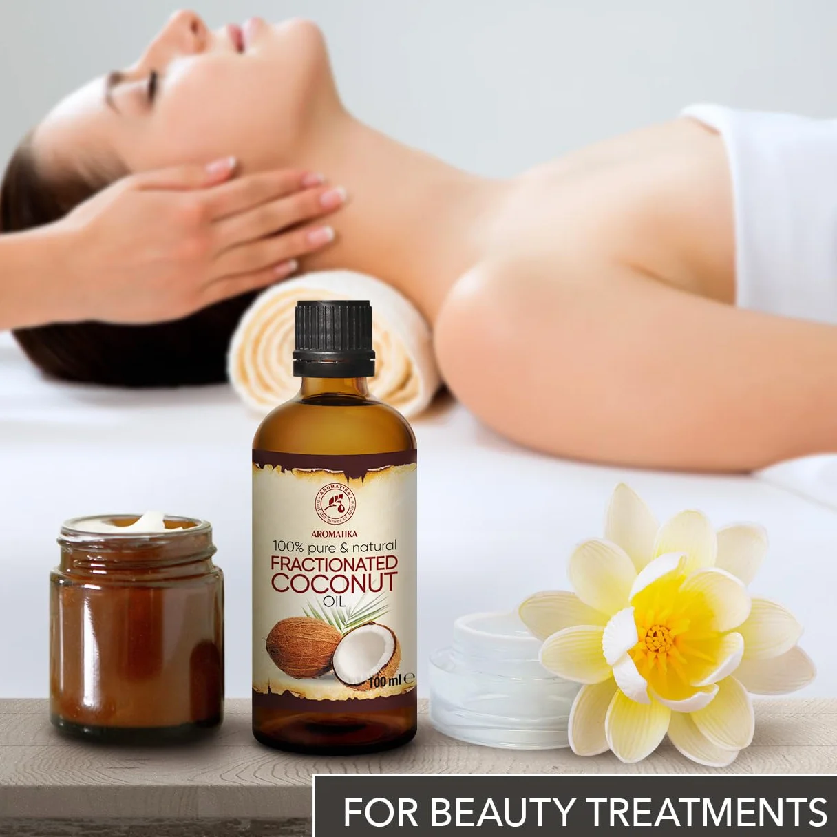 Fractionated Coconut Oil 100ml - Cocos Nucifera Oil - 100% Pure & Natural - Base Oil - Odorless - Intensive Face Treatment - Body Care - Skin - Hair - for Beauty - Massage Oil - Wellness